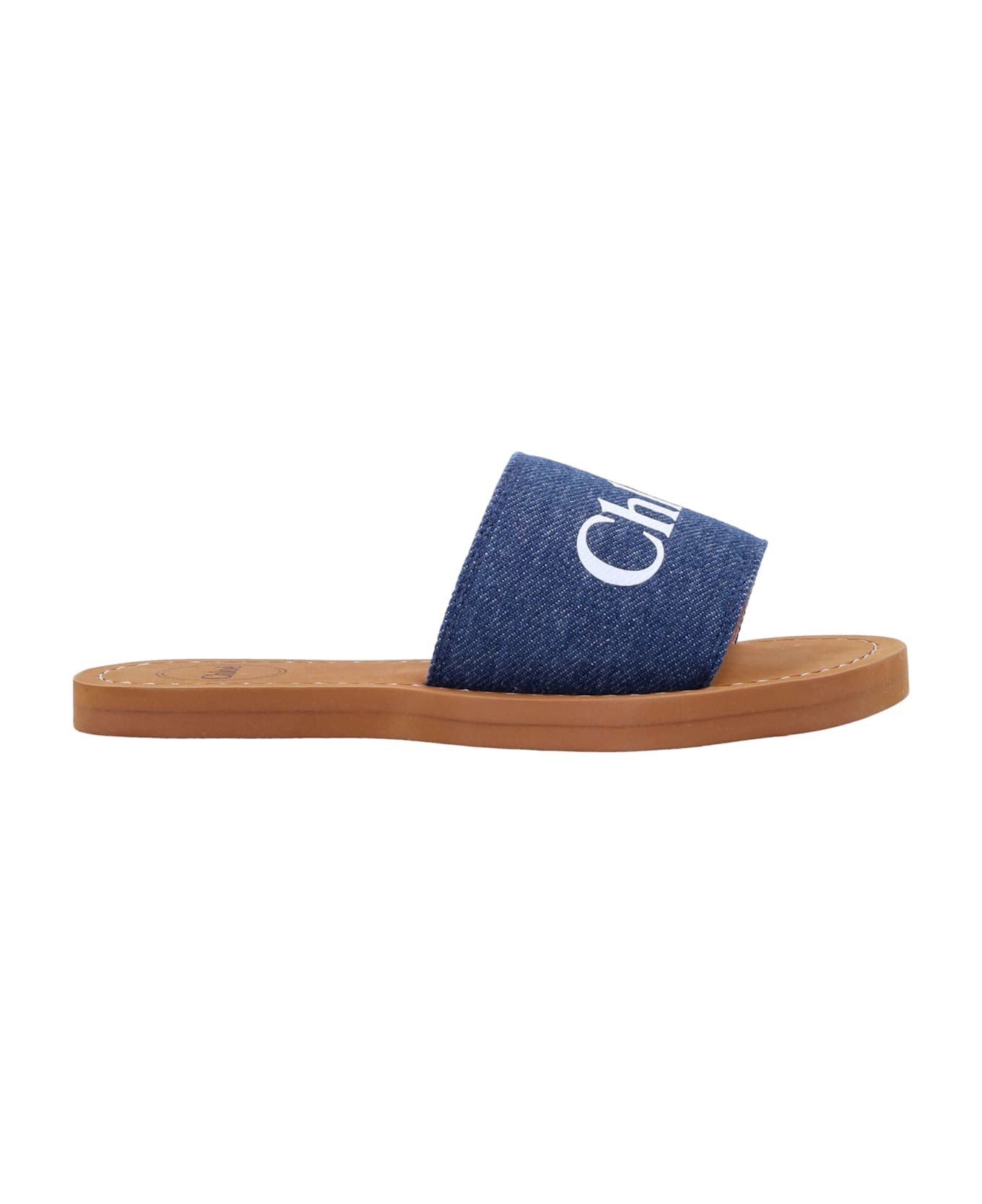 Chloé Kid - Logo Slides - DENIM BLUE