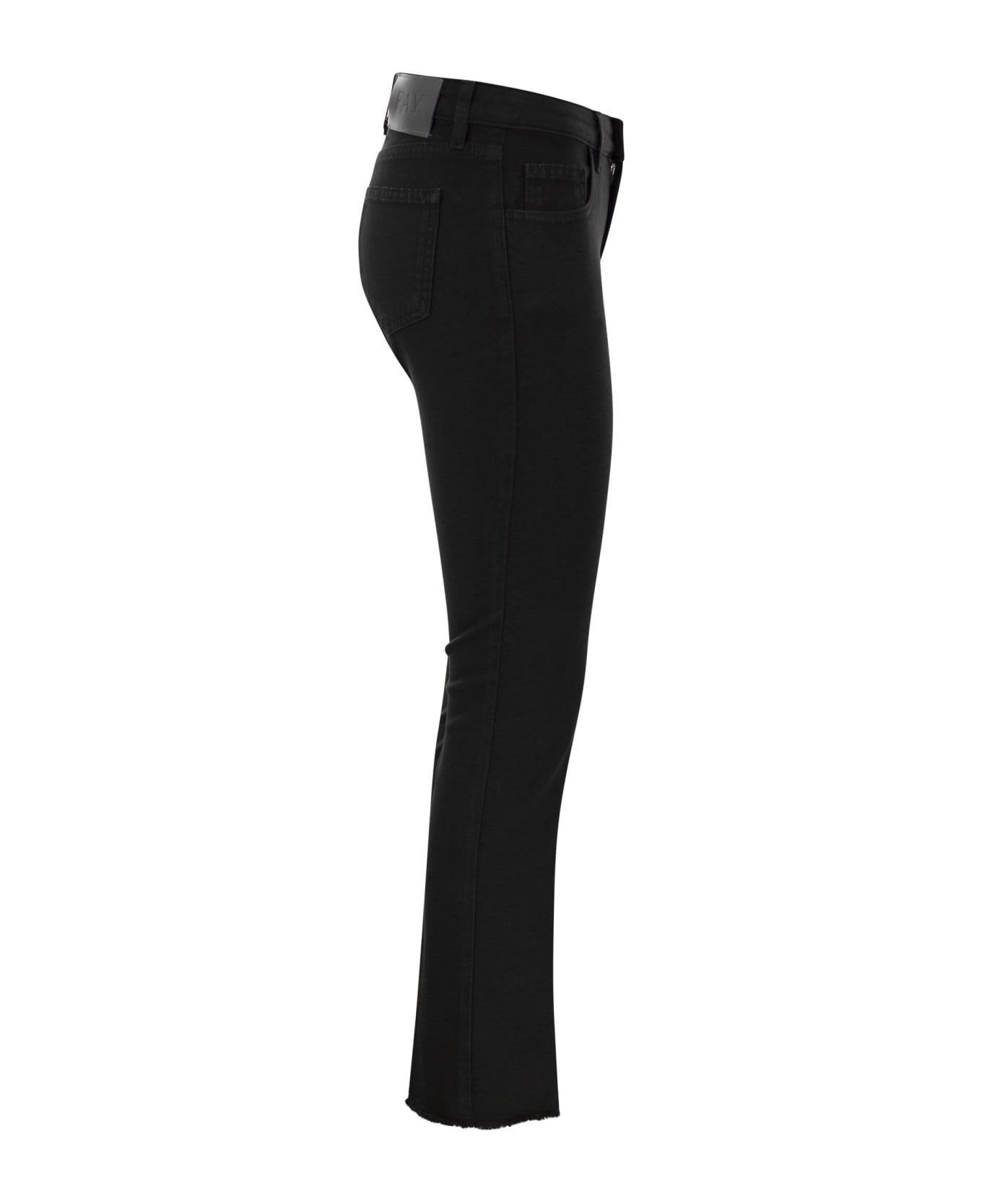 Fay 5-pocket pyo Trousers In Stretch Cotton. - Black