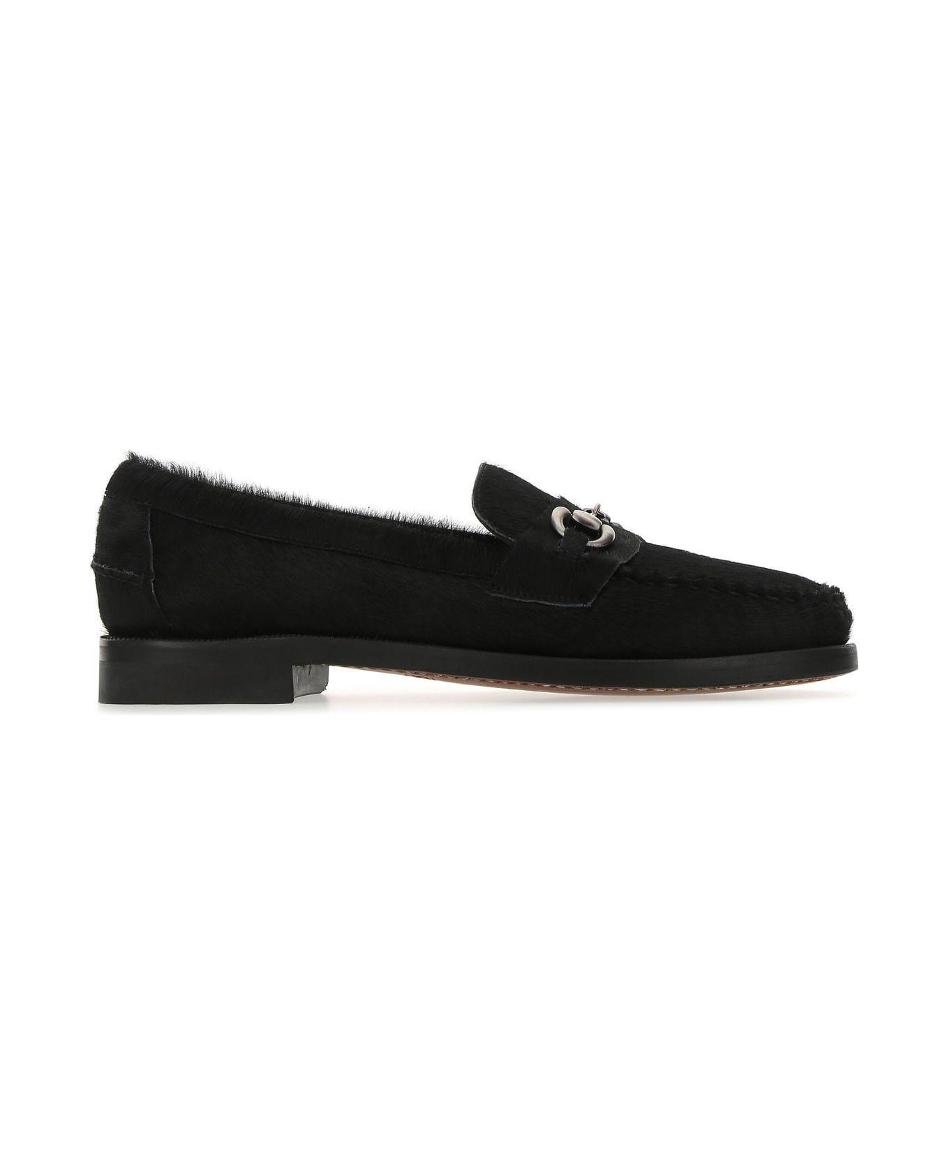 Sebago Black Calf Hair Joe Wild Loafers - Black