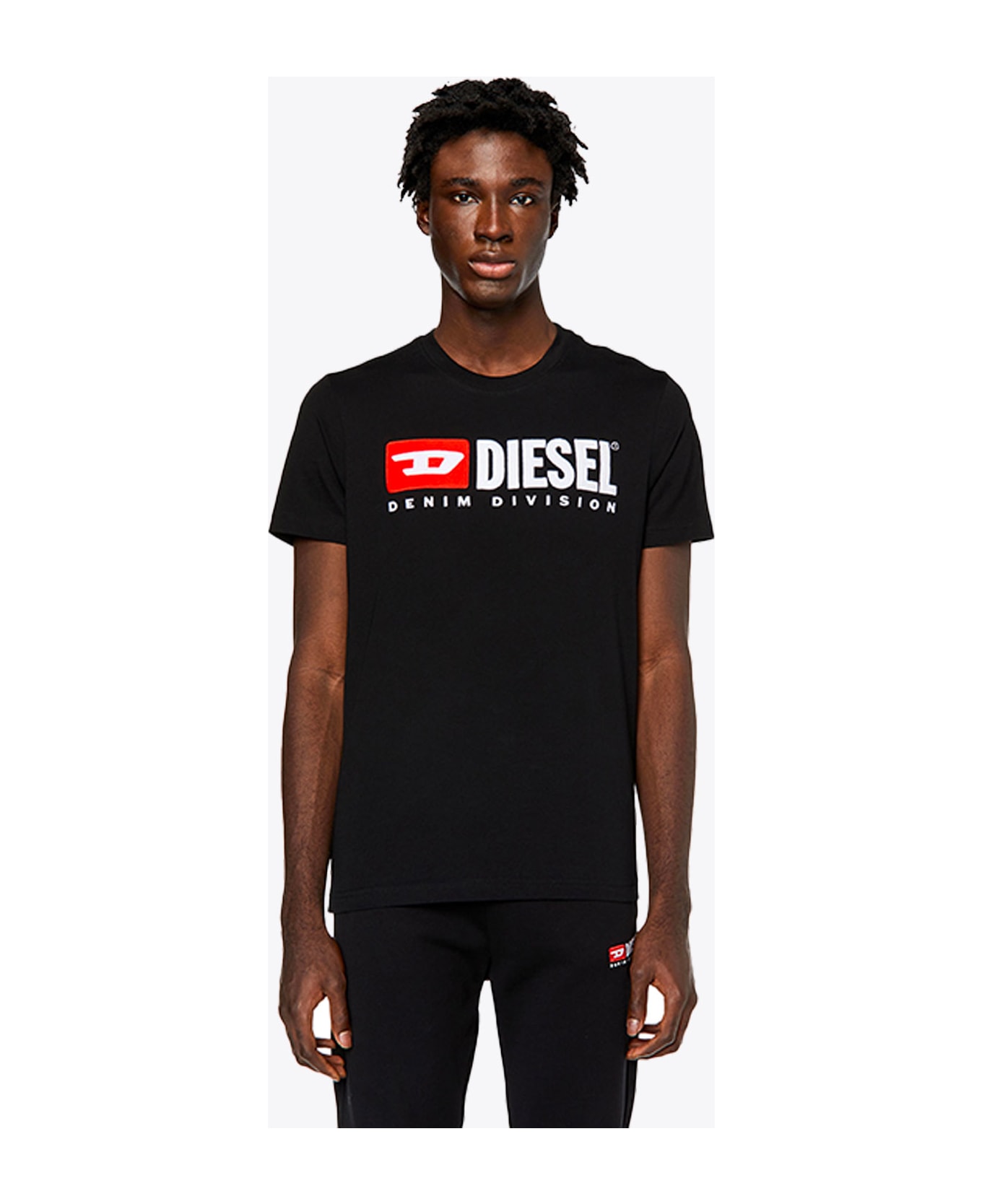 Diesel T-diegor-div Black t-shirt with maxi logo embroidery - T Diegor Div - Nero