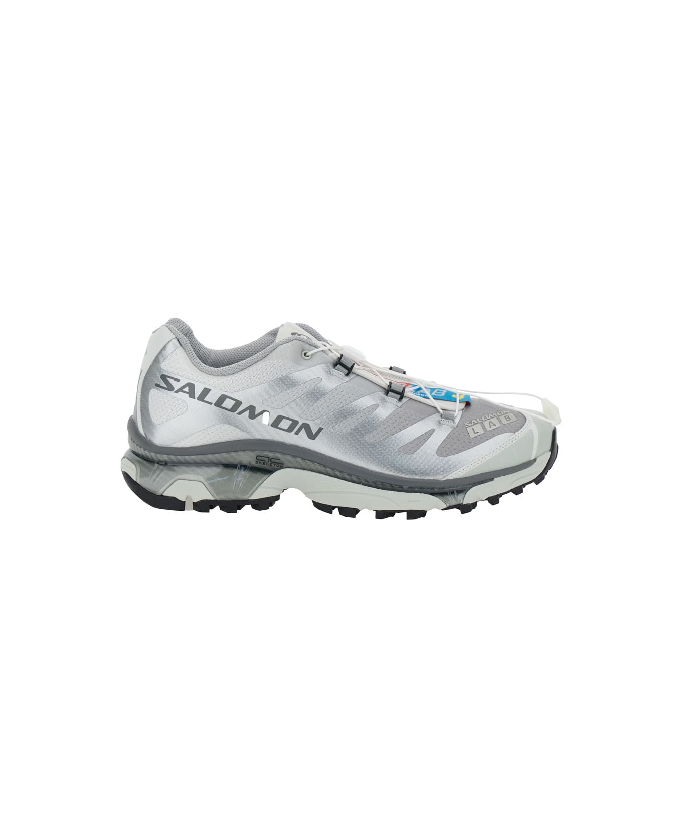 Salomon 'xt-6 S/lab' Silver Sneakers With Drawstring In Mesh And Tech Fabric - Metallic