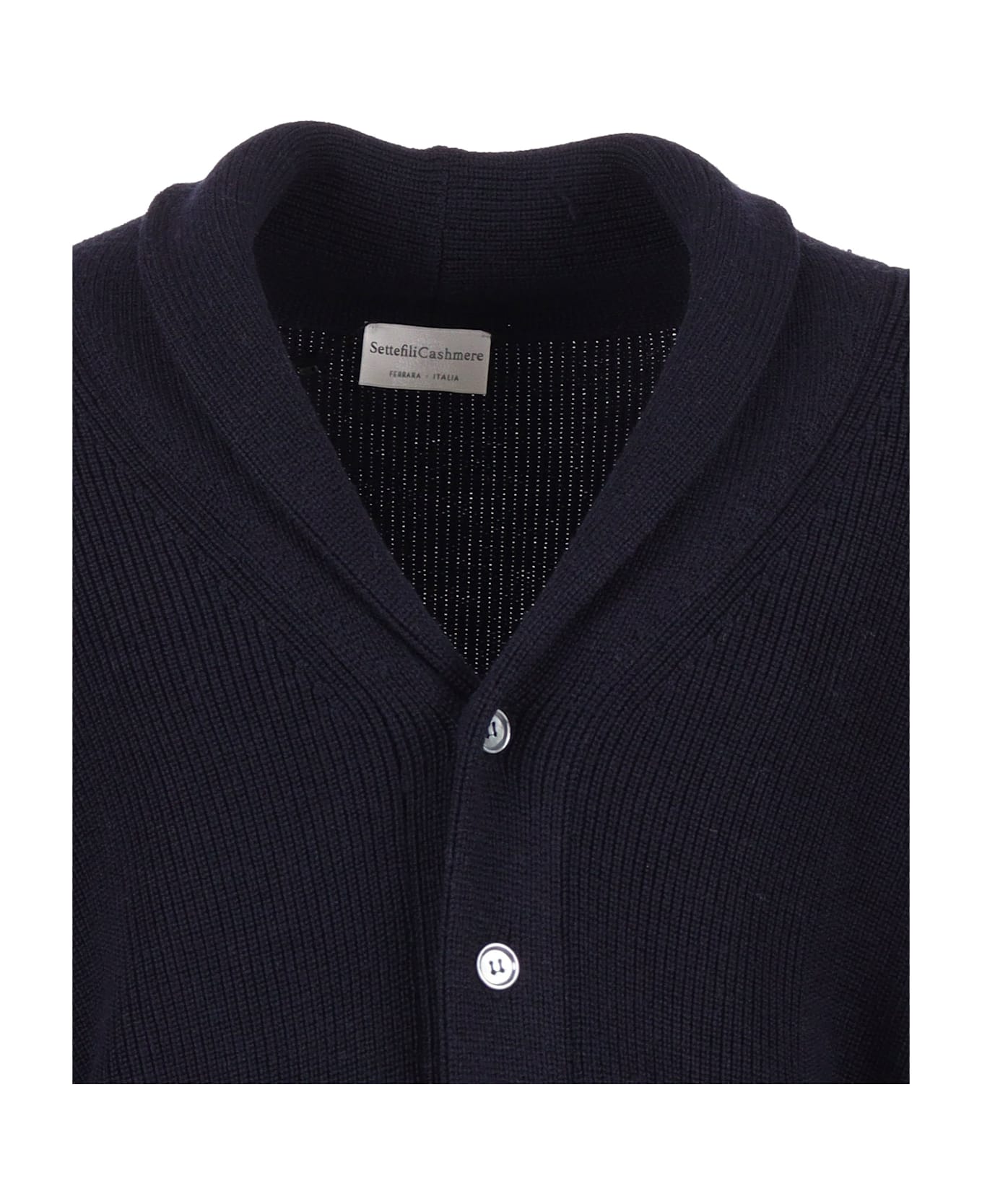 Settefili Cashmere Shawl Collar Cardigan With Pockets - BLUE