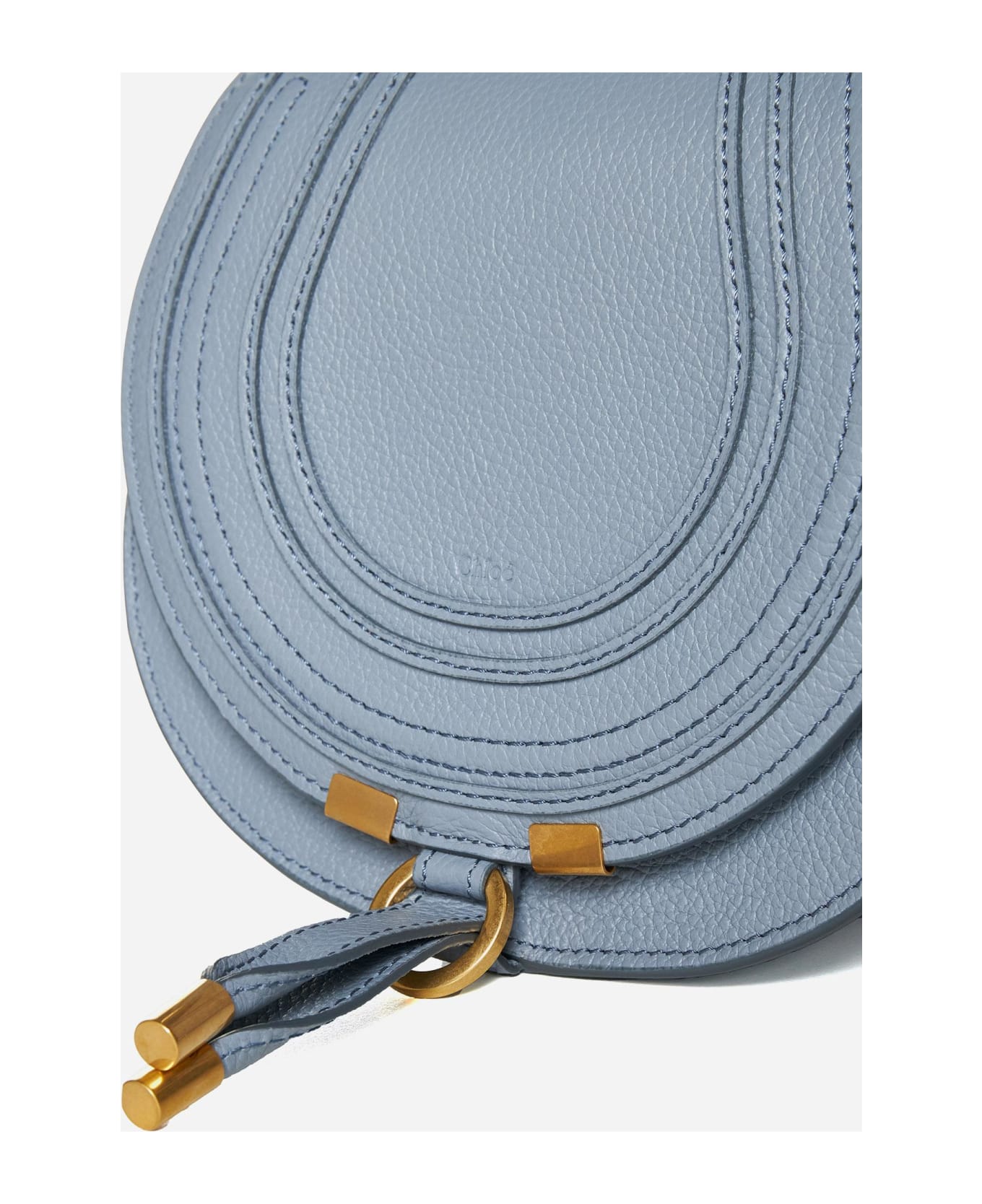 Chloé Marcie Leather Small Bag - Clear Blue