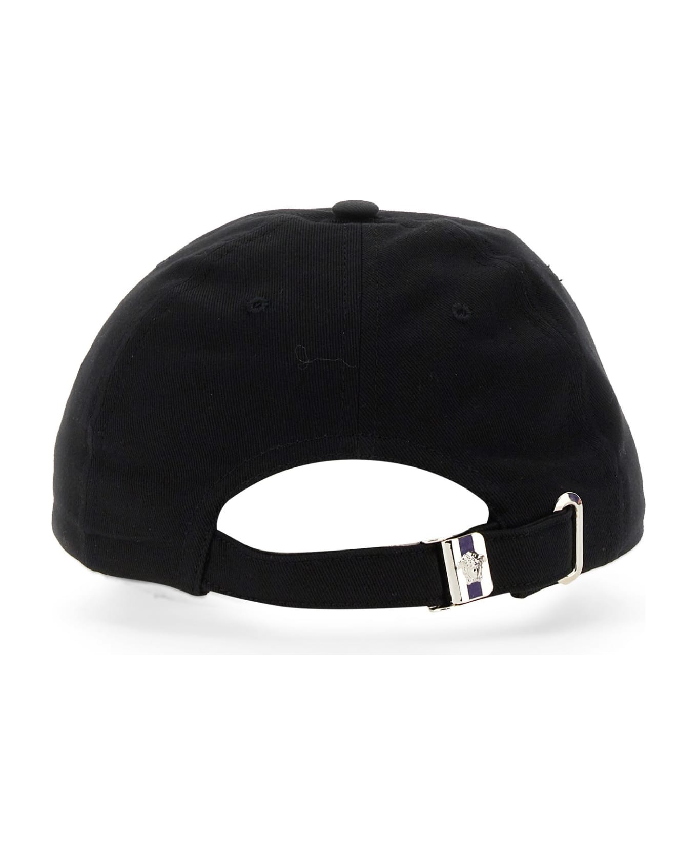 Versace Baseball Hat With Logo Embroidery - NERO