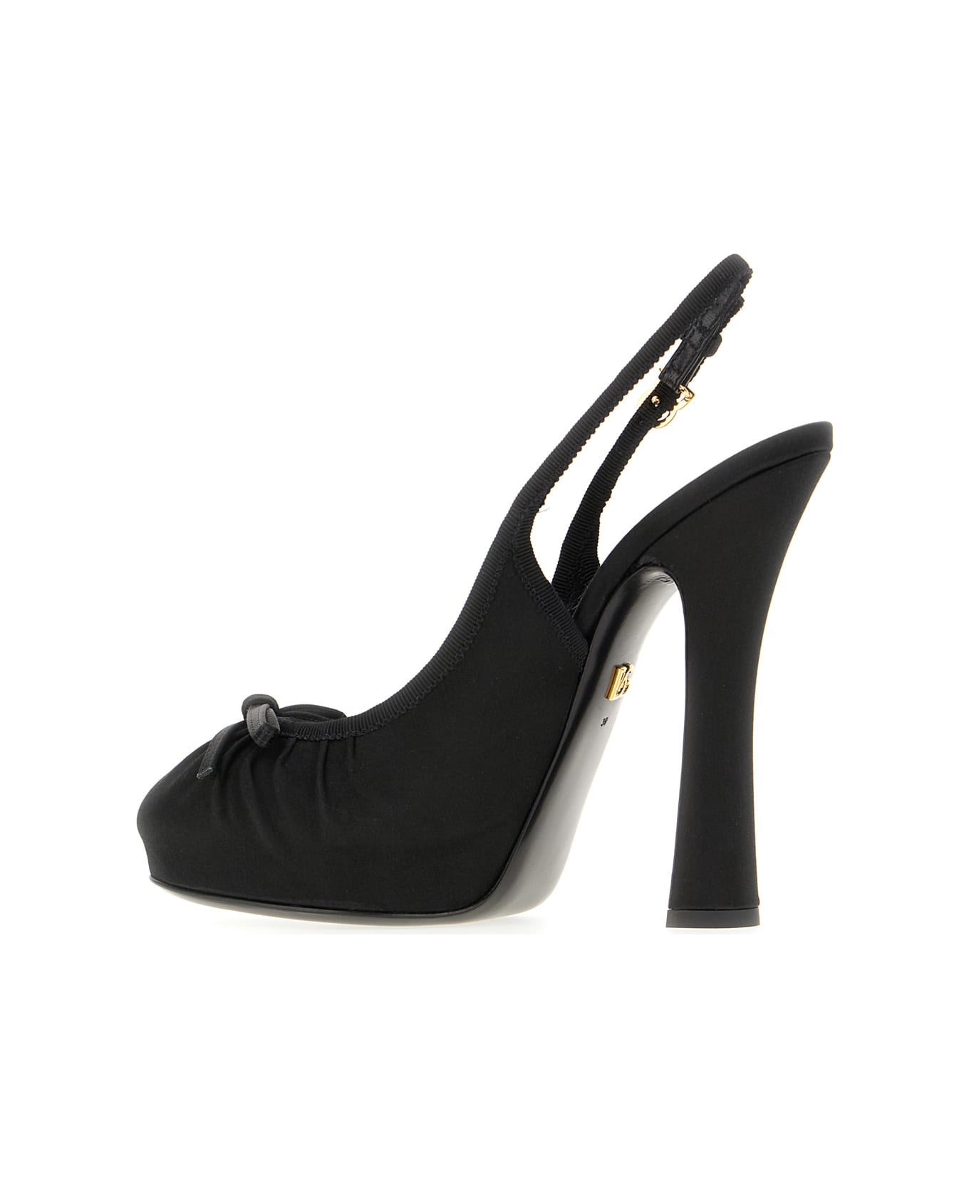 Dolce & Gabbana Black Satin Heels - Nero