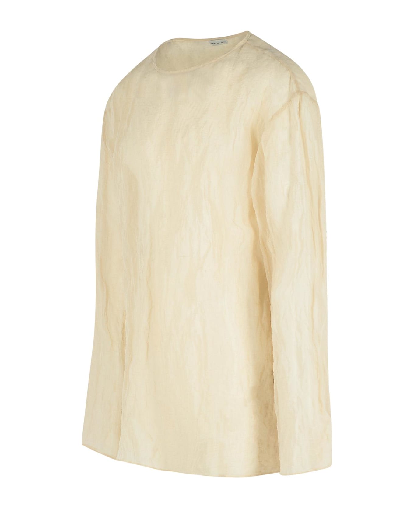 Dries Van Noten 
hen
 Grey Cotton T-shirt - Ivory