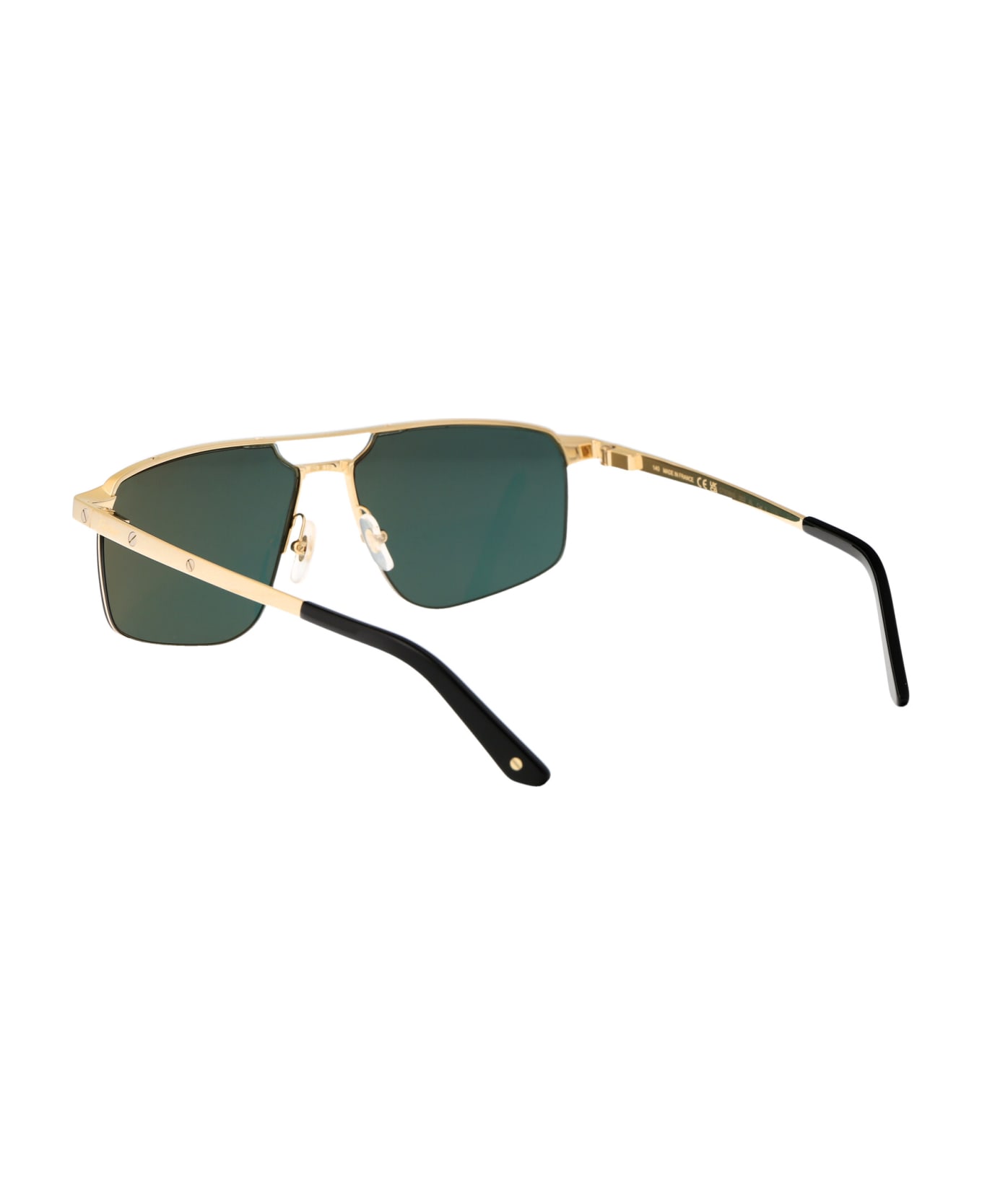 Cartier Eyewear Ct0385s Sunglasses - 002 GOLD GOLD GREEN