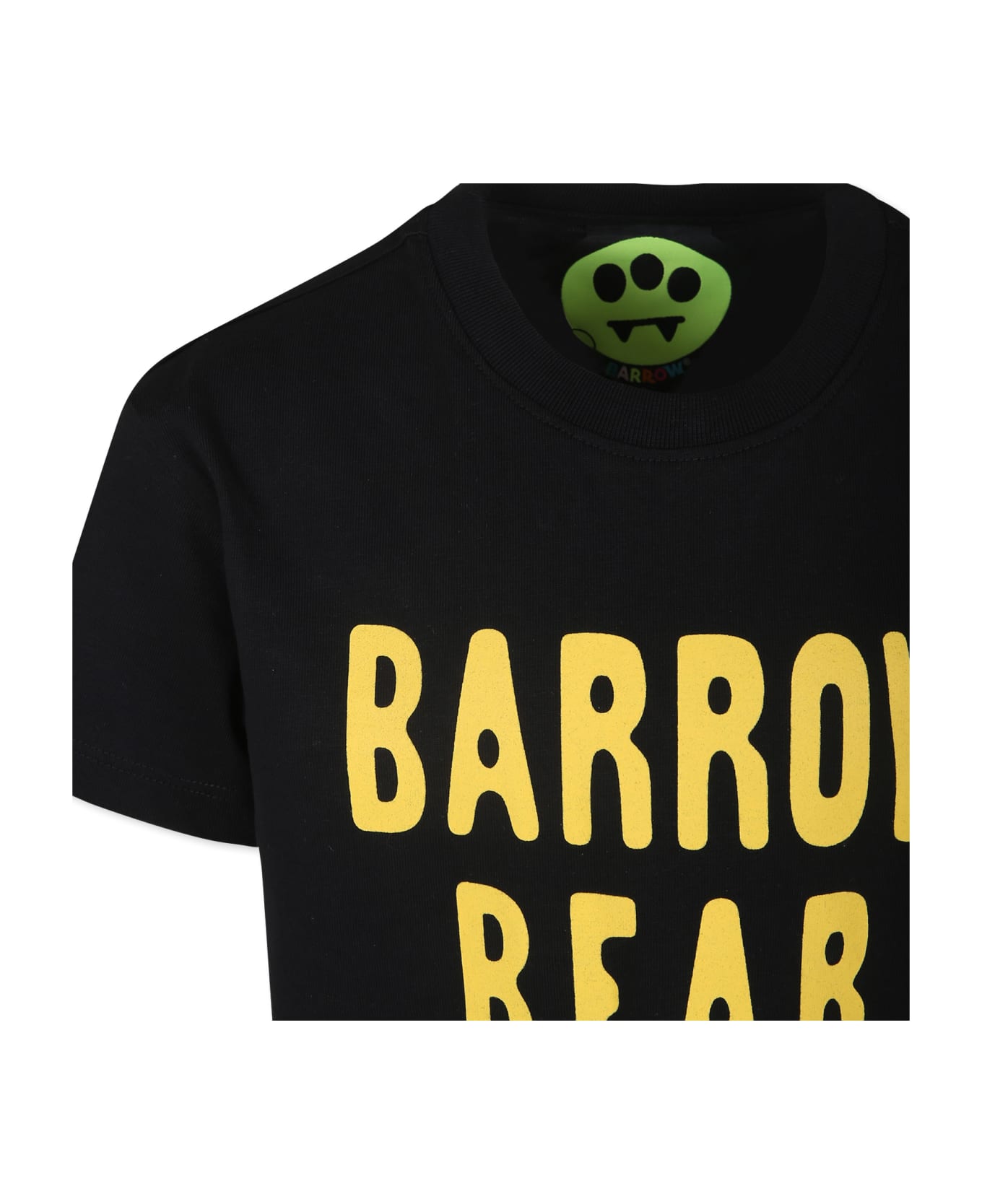 Barrow Black T-shirt For Kids With Logo And Bear - Nero