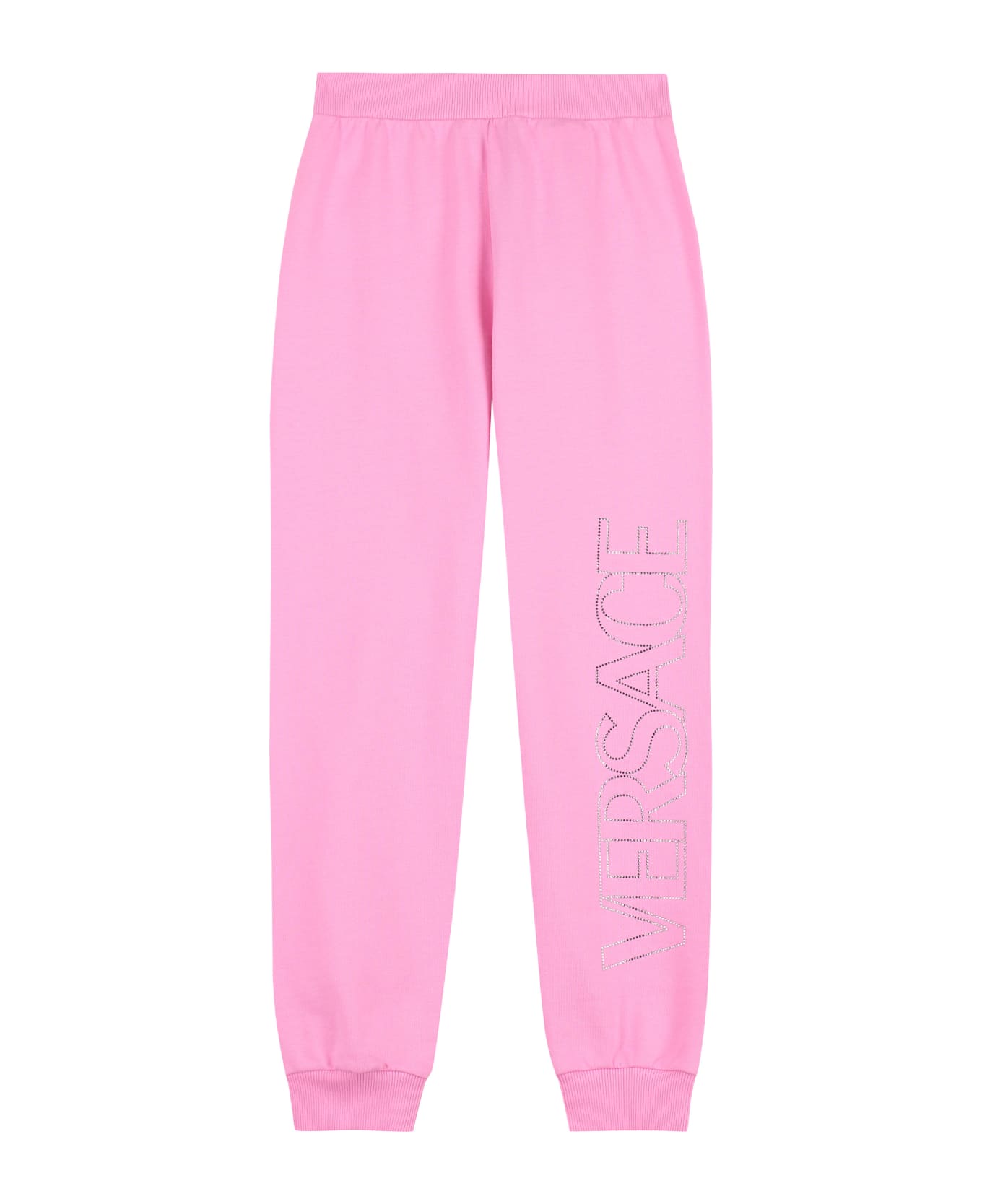 Young Versace Logo Detail Cotton Track-pants - Pink