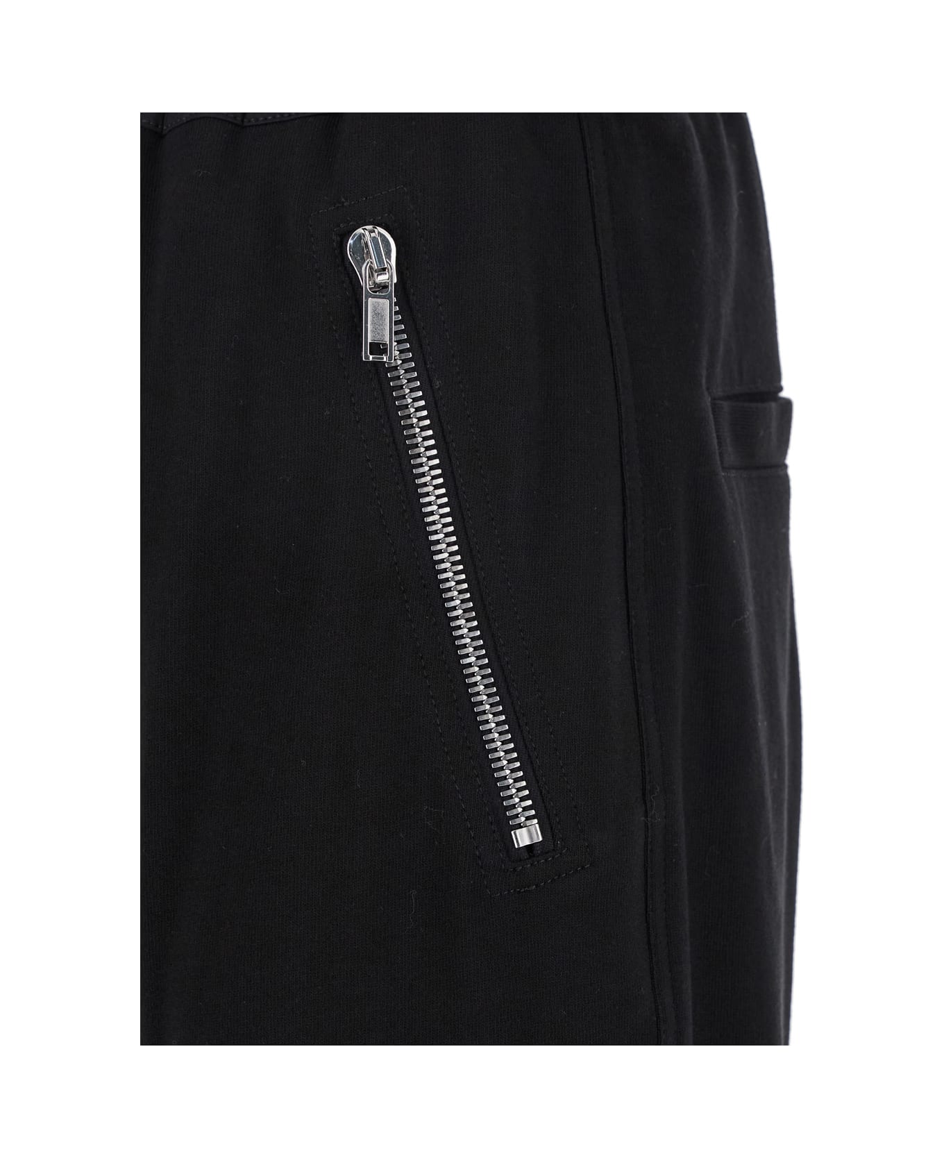 Rick Owens Black Track Pants With Oversized Drawstring In Wool Man - Black