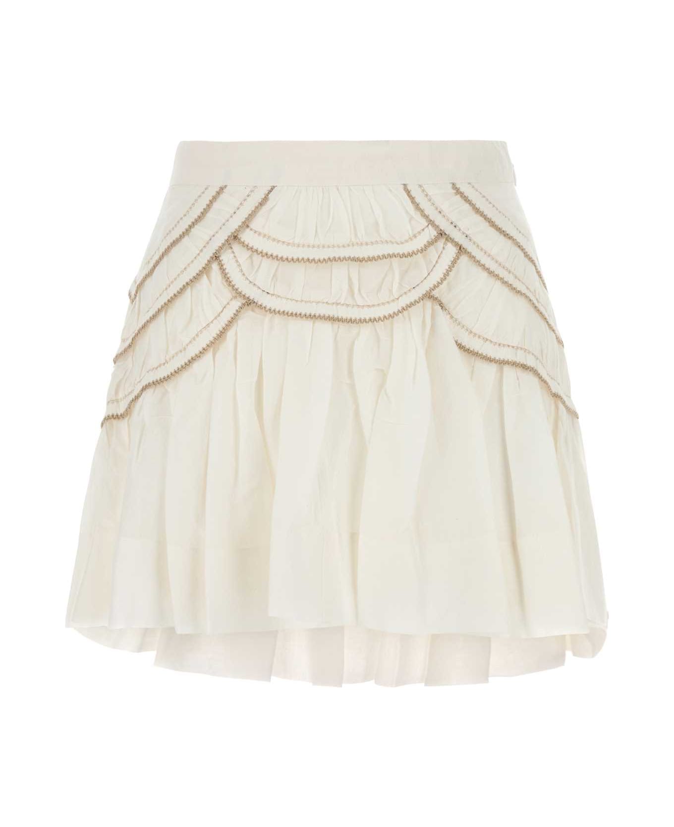 Marant Étoile White Cotton Blend Ceola Mini Skirt - white