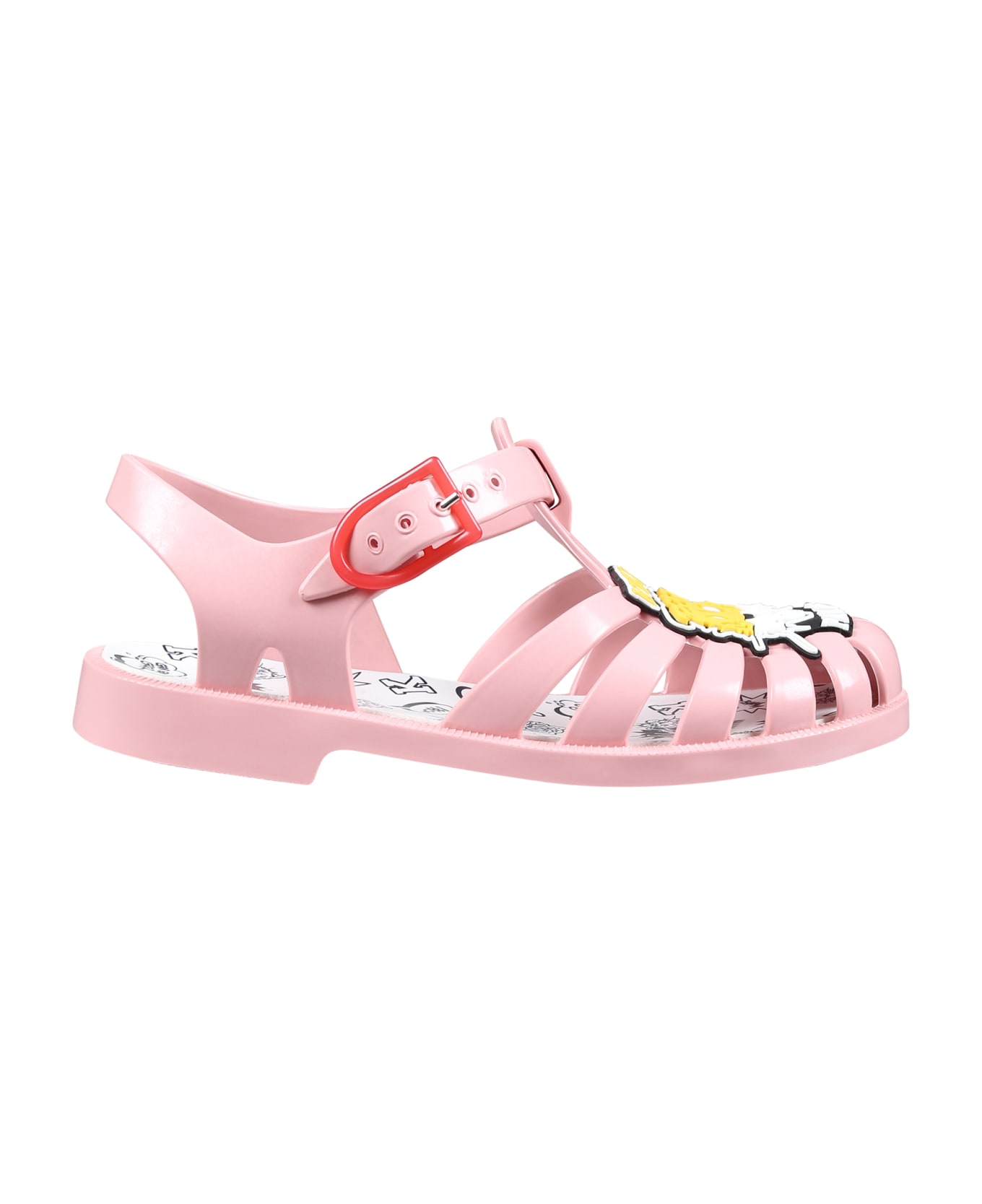 Kenzo Kids Pink Sandals For Girl With Tiger - Rosa シューズ