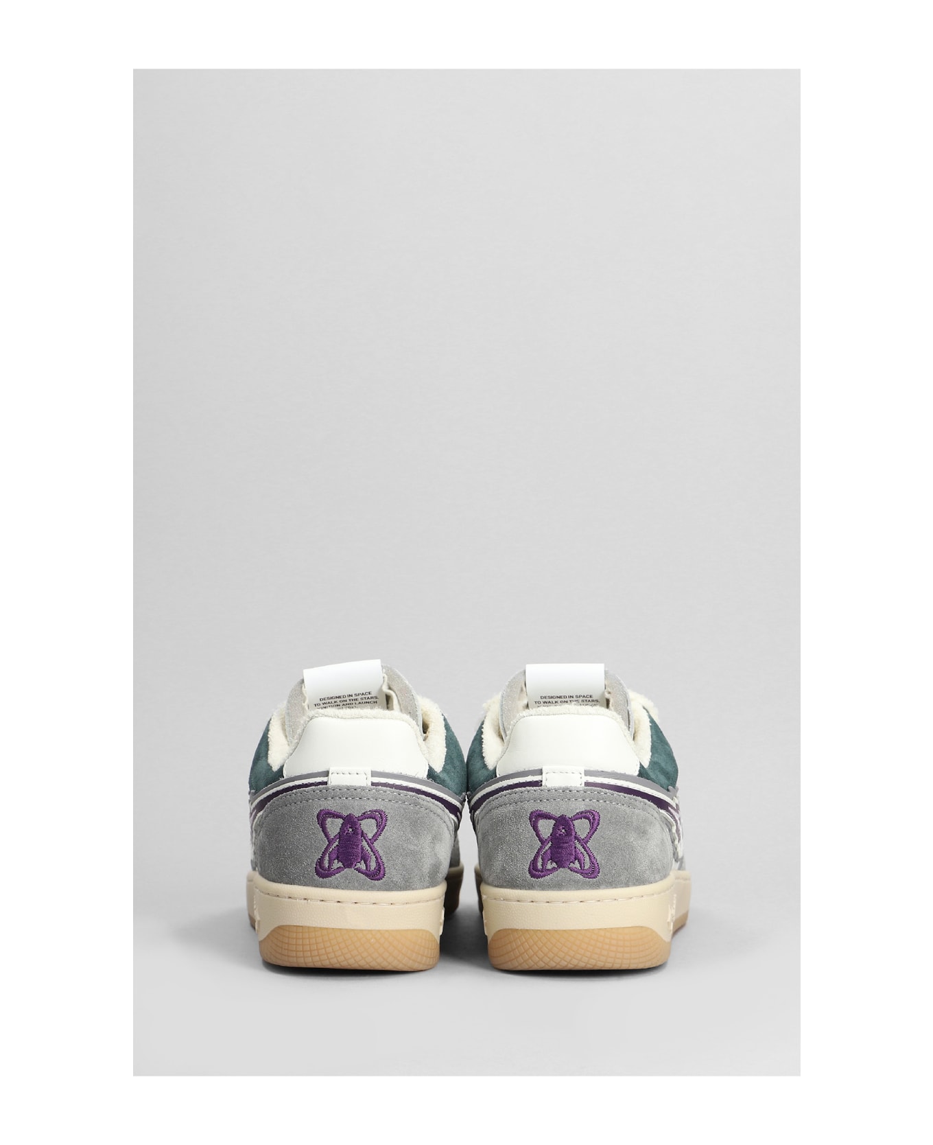 Enterprise Japan Egg Rocket Sneakers In Grey Suede And Leather - MultiColour