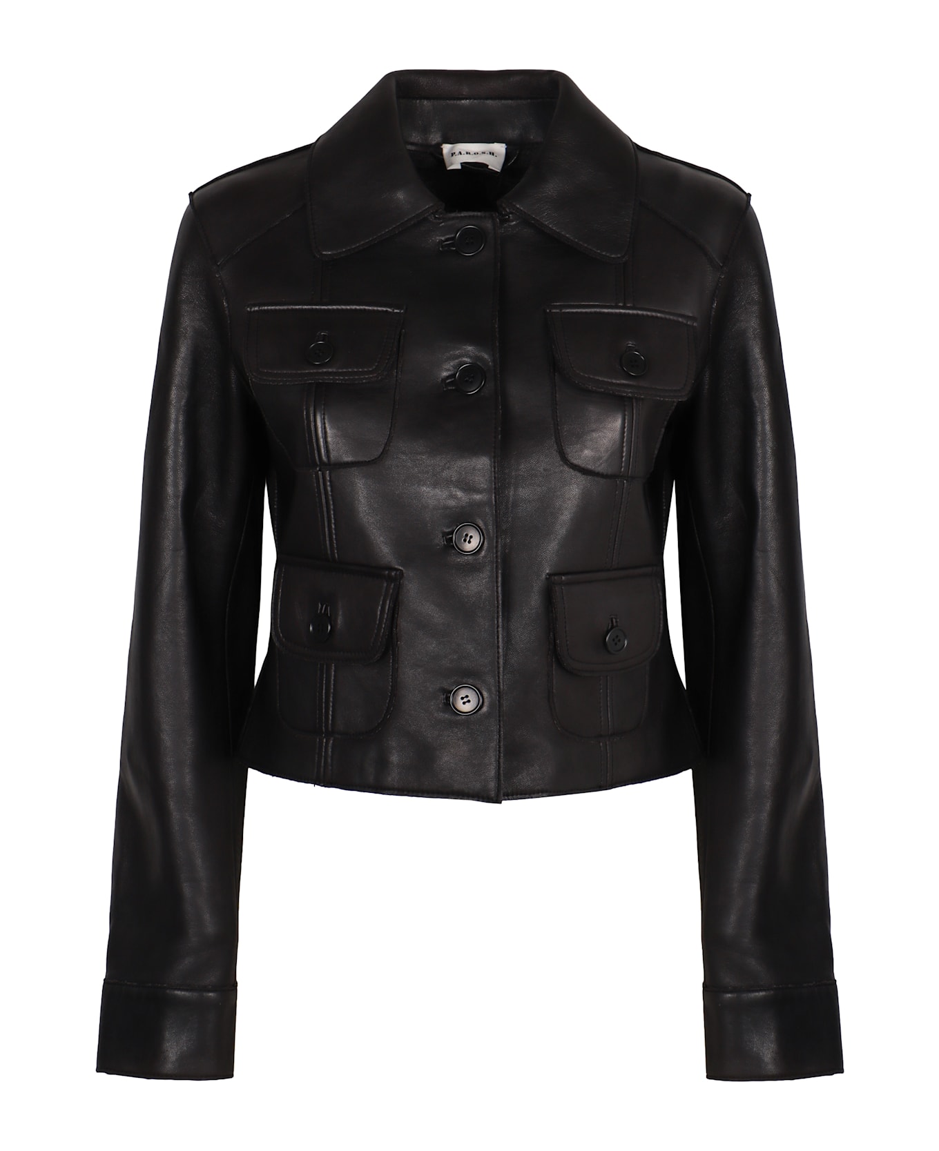 Parosh Leather Jacket - black