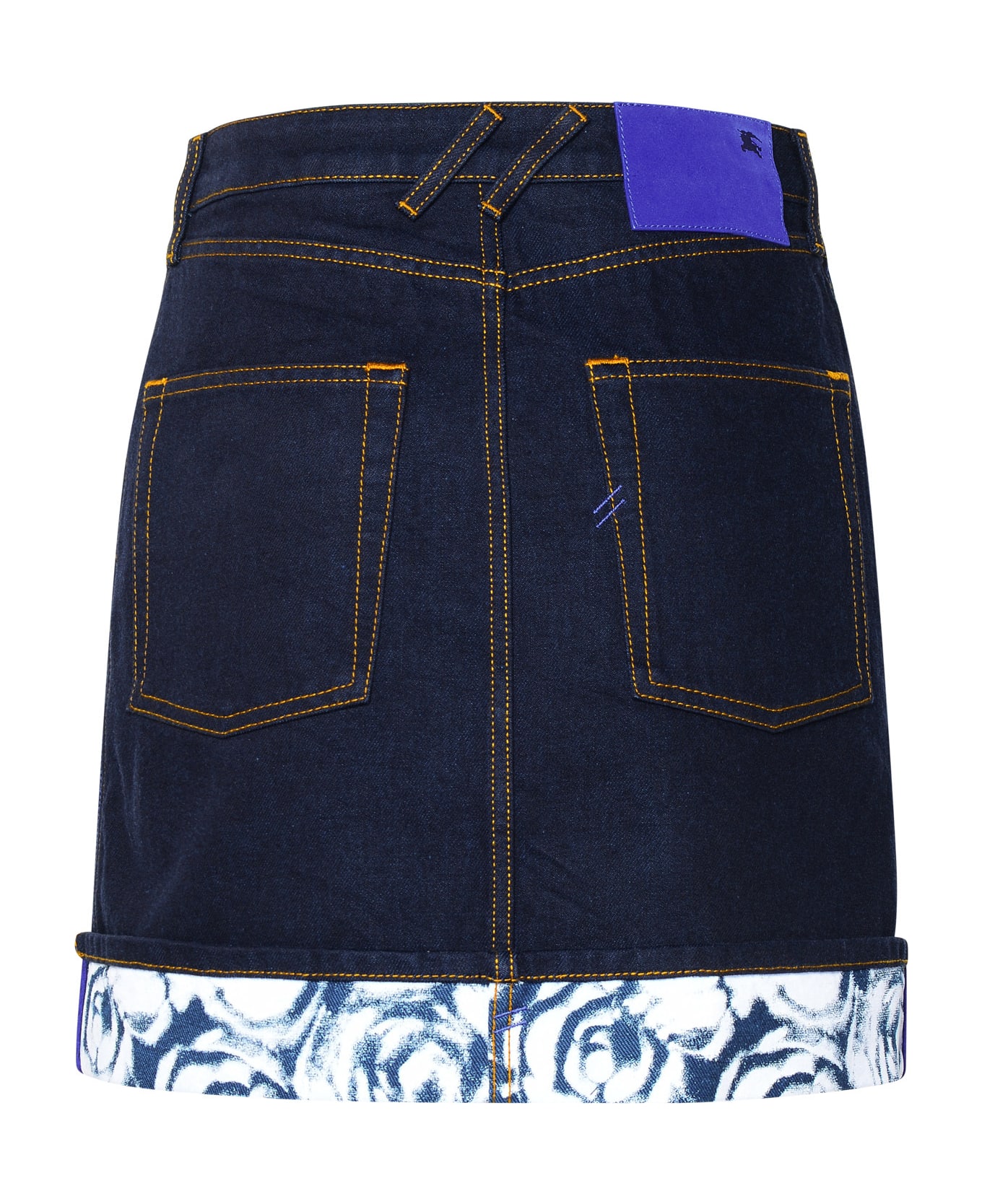 Burberry Indigo Blue Cotton Miniskirt - Blue