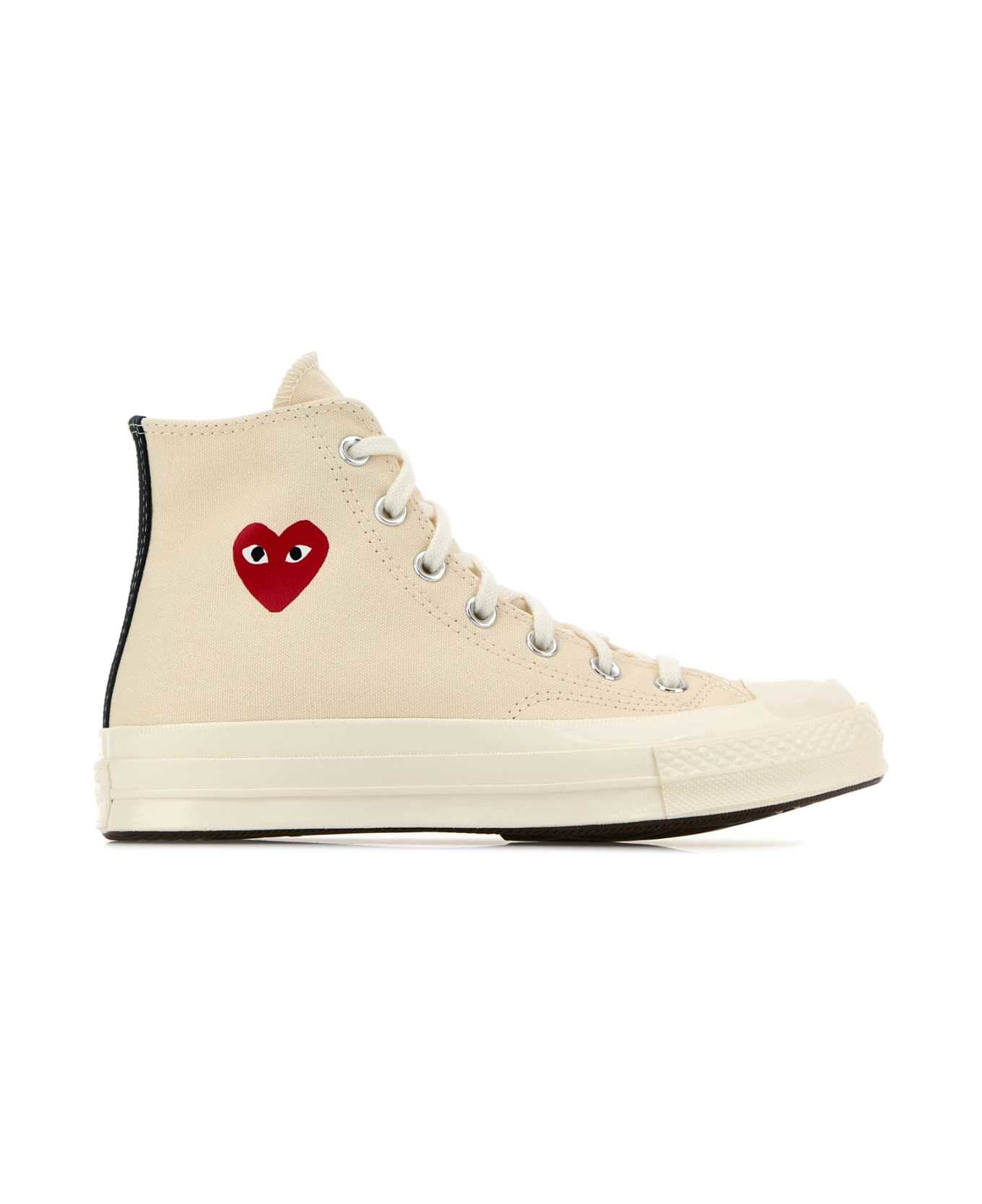 Comme des Garçons Play Ivory Canvas Comme Des Garã§ons X Converse Sneakers - BEIGE