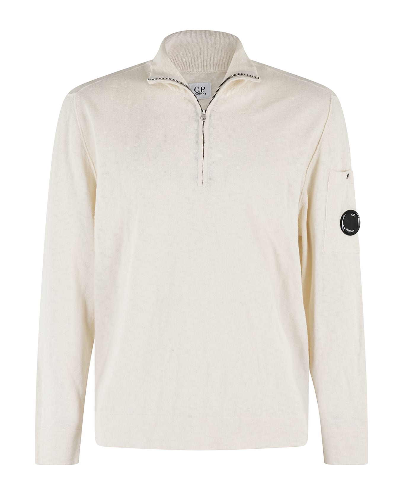 C.P. Company Half Zip Knit - Gauze White