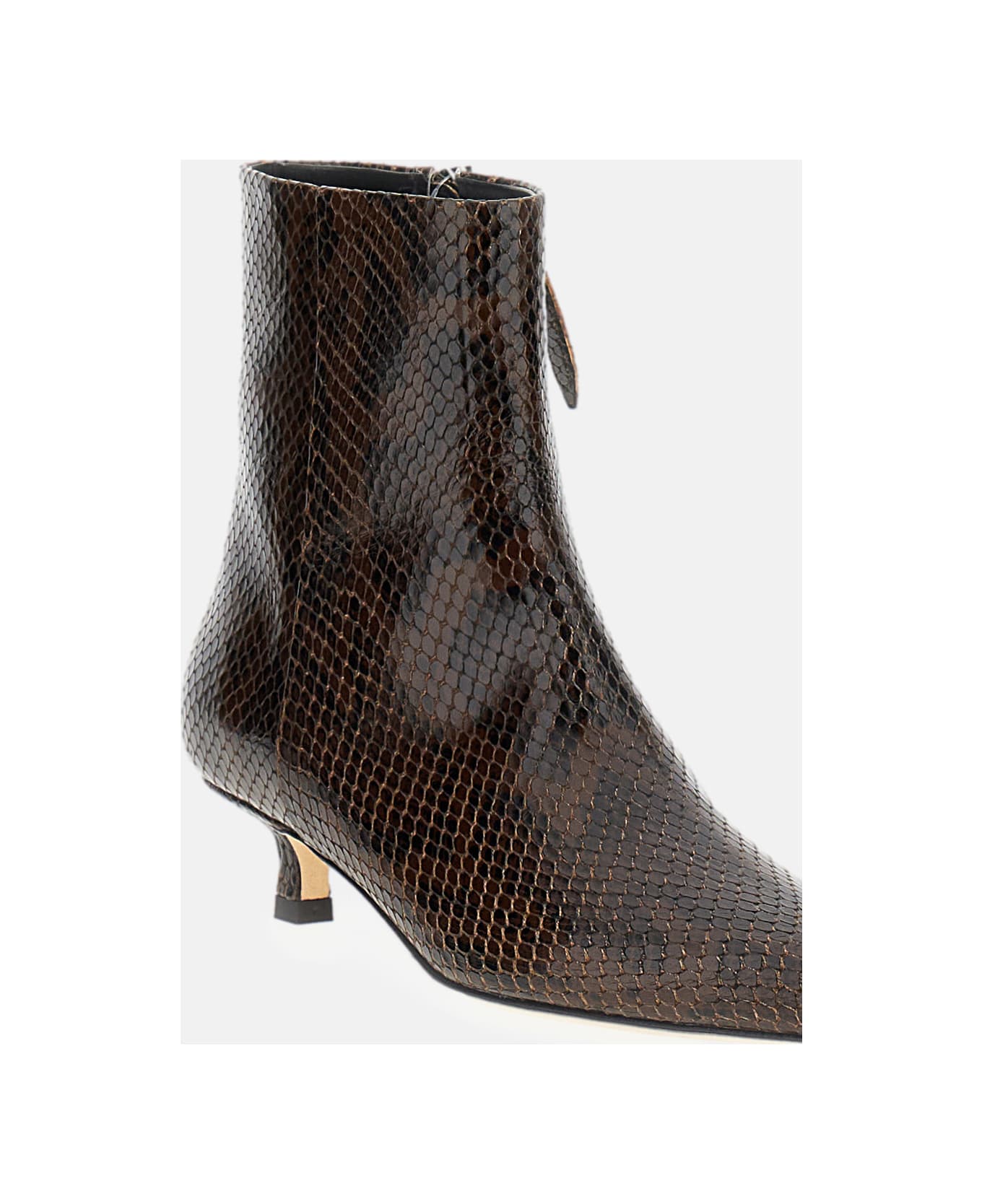 aeyde Sofie Snake Print Calf Leather Moka - Brown