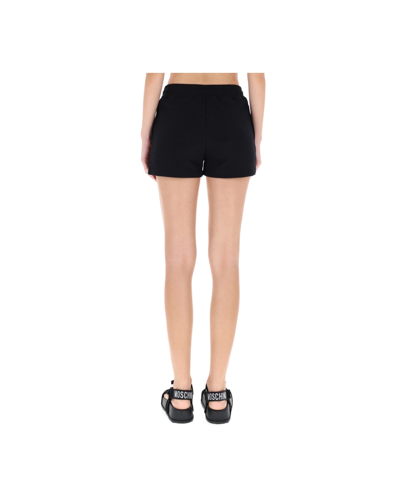 Moschino Shorts With "teddy" Print - BLACK
