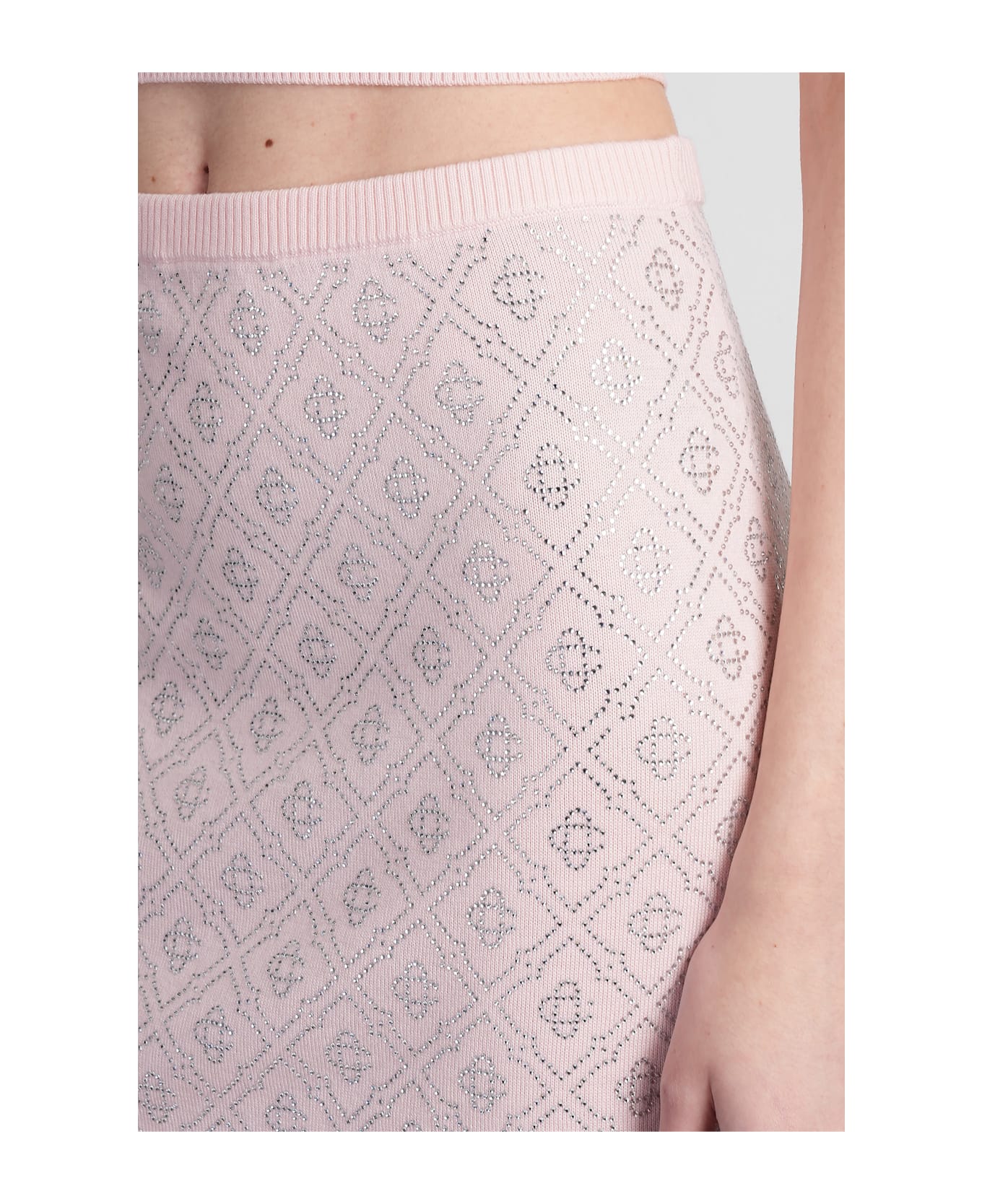 Casablanca Skirt In Rose-pink Wool - rose-pink