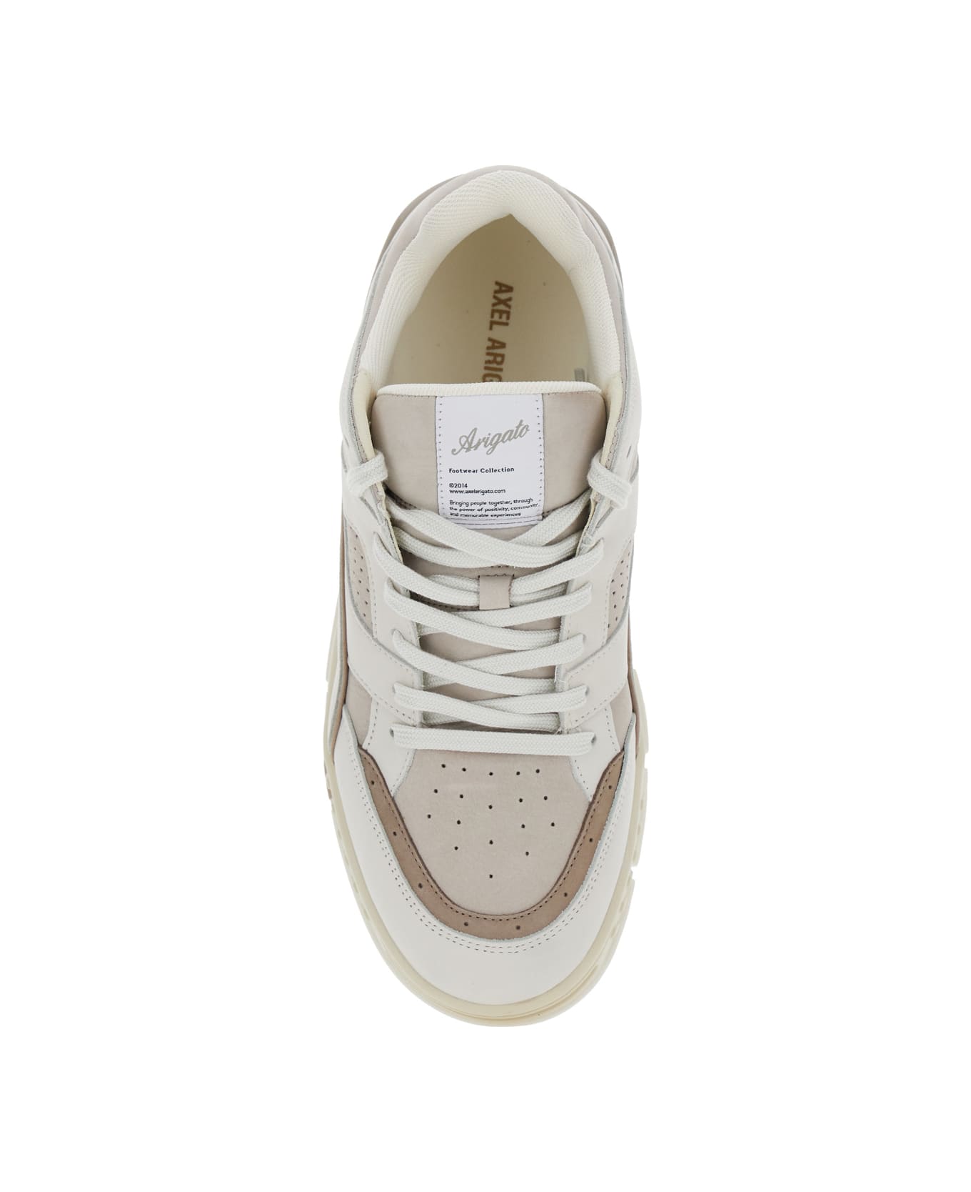 Axel Arigato 'area Lo' Beige Low Top Sneakers With Logo Patch On The Tongue And Chunky Sole In Leather Man - Beige