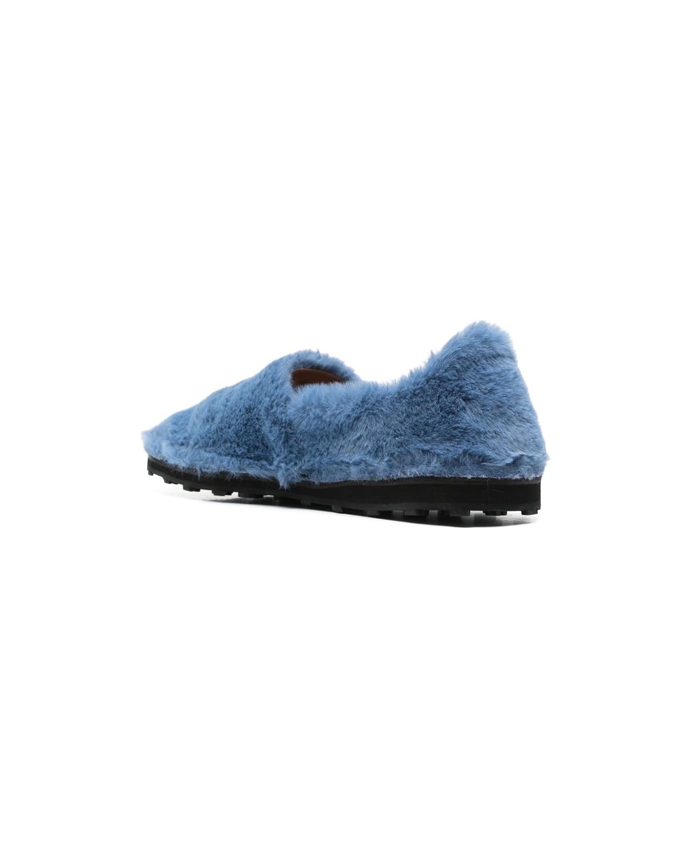 Marni Faux Fur Slip-on Loafers - Blue