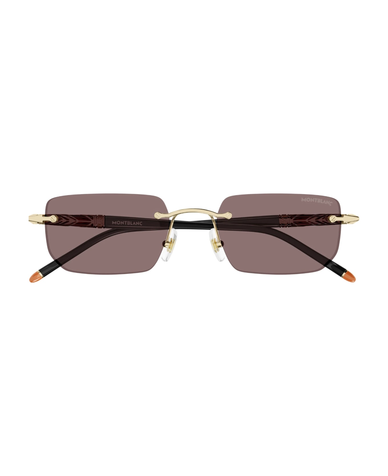 Montblanc MB0348S Sunglasses - Gold Black Brown サングラス