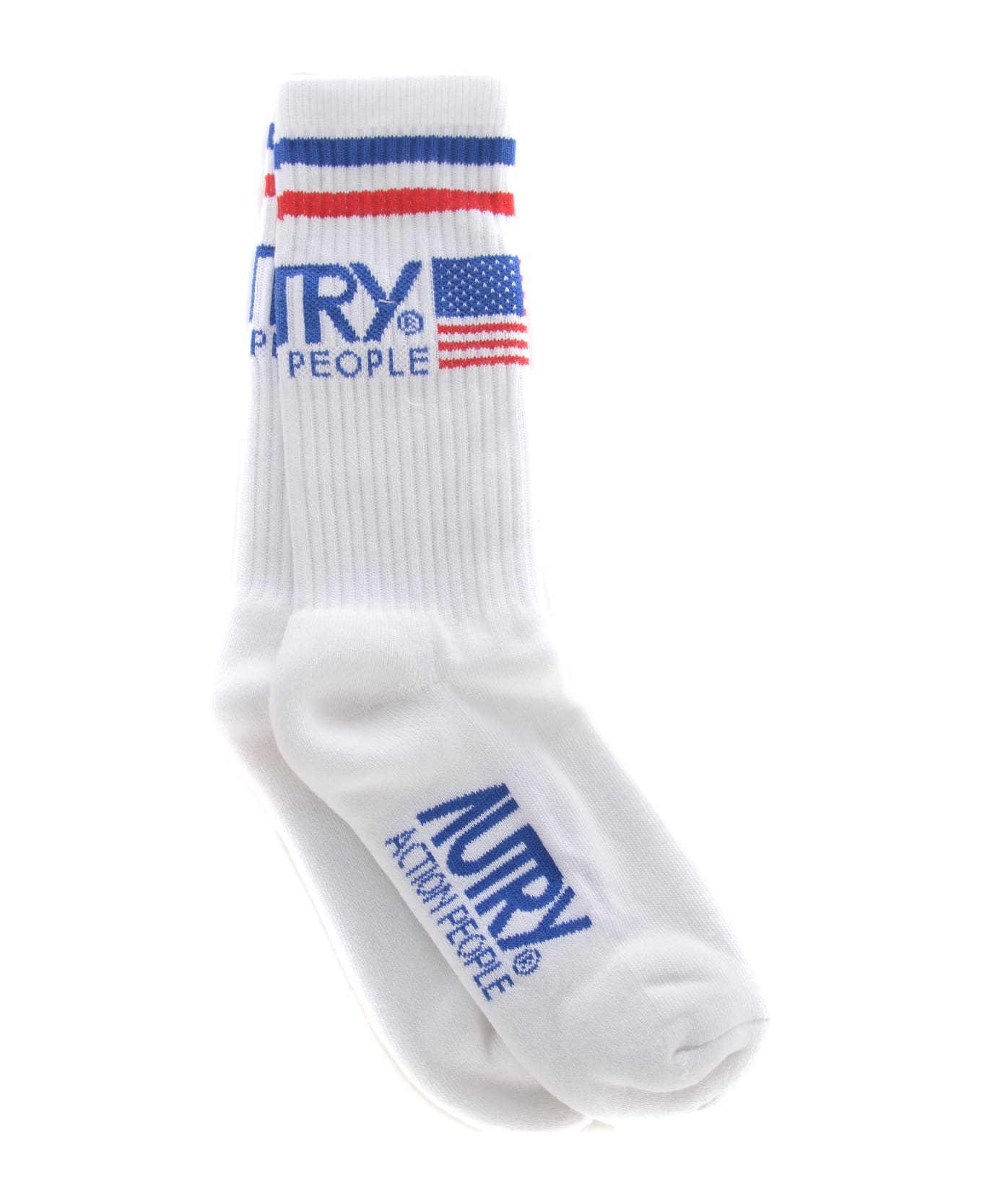 Autry Socks Autry In Stretch Cotton - Bianco 靴下