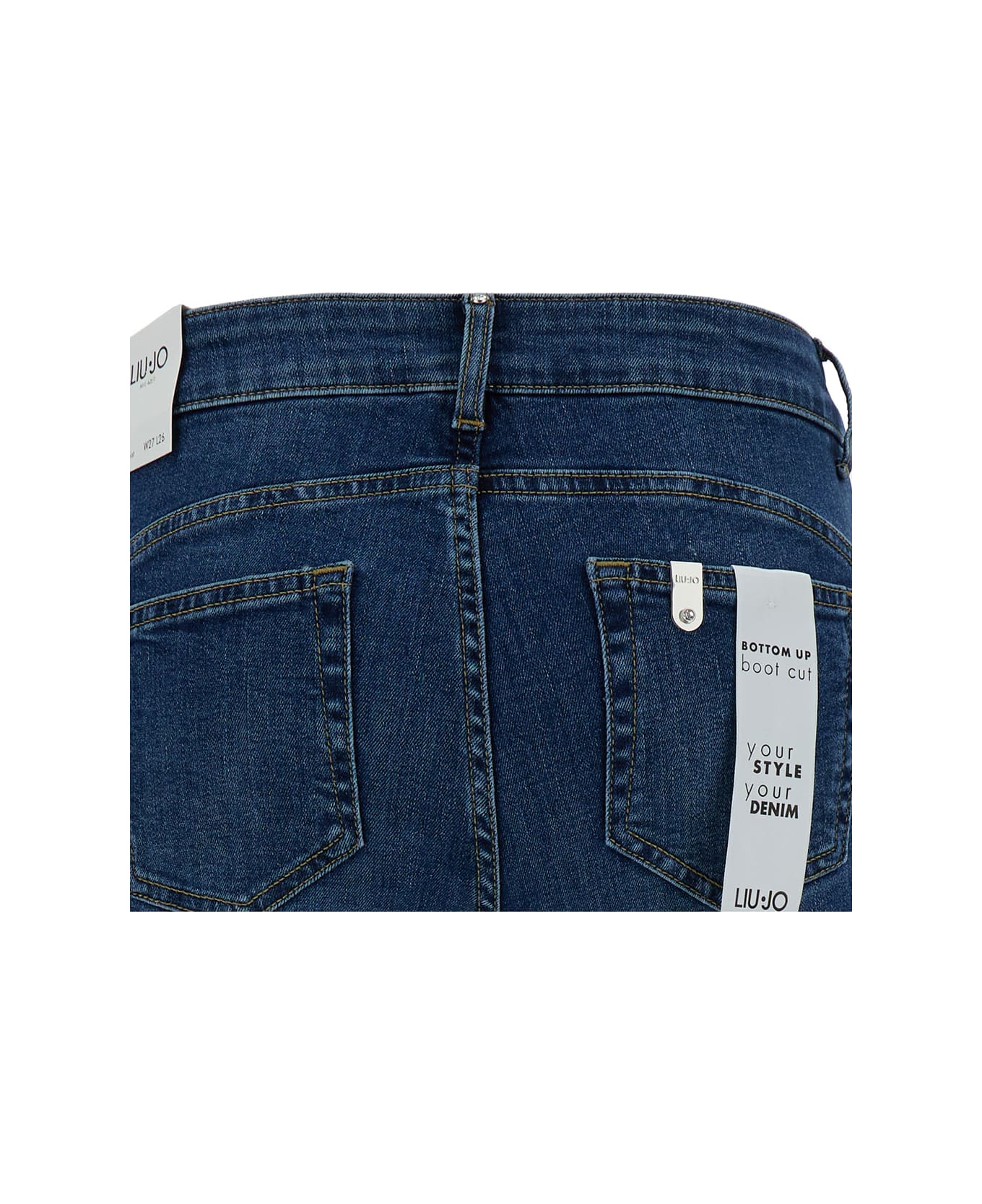 Liu-Jo Blue Slightly Flared Five Pocket Jeans In Cotton Denim Woman - Blu デニム