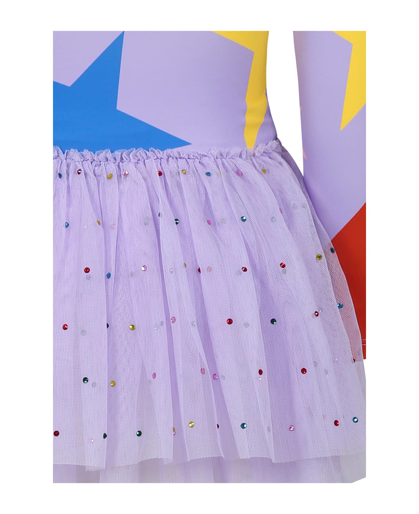 Stella McCartney Kids Purple Dress For Girl With Stars - Violet