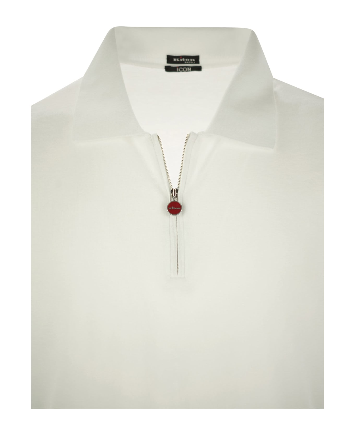 Kiton Short-sleeved Polo-zip - White