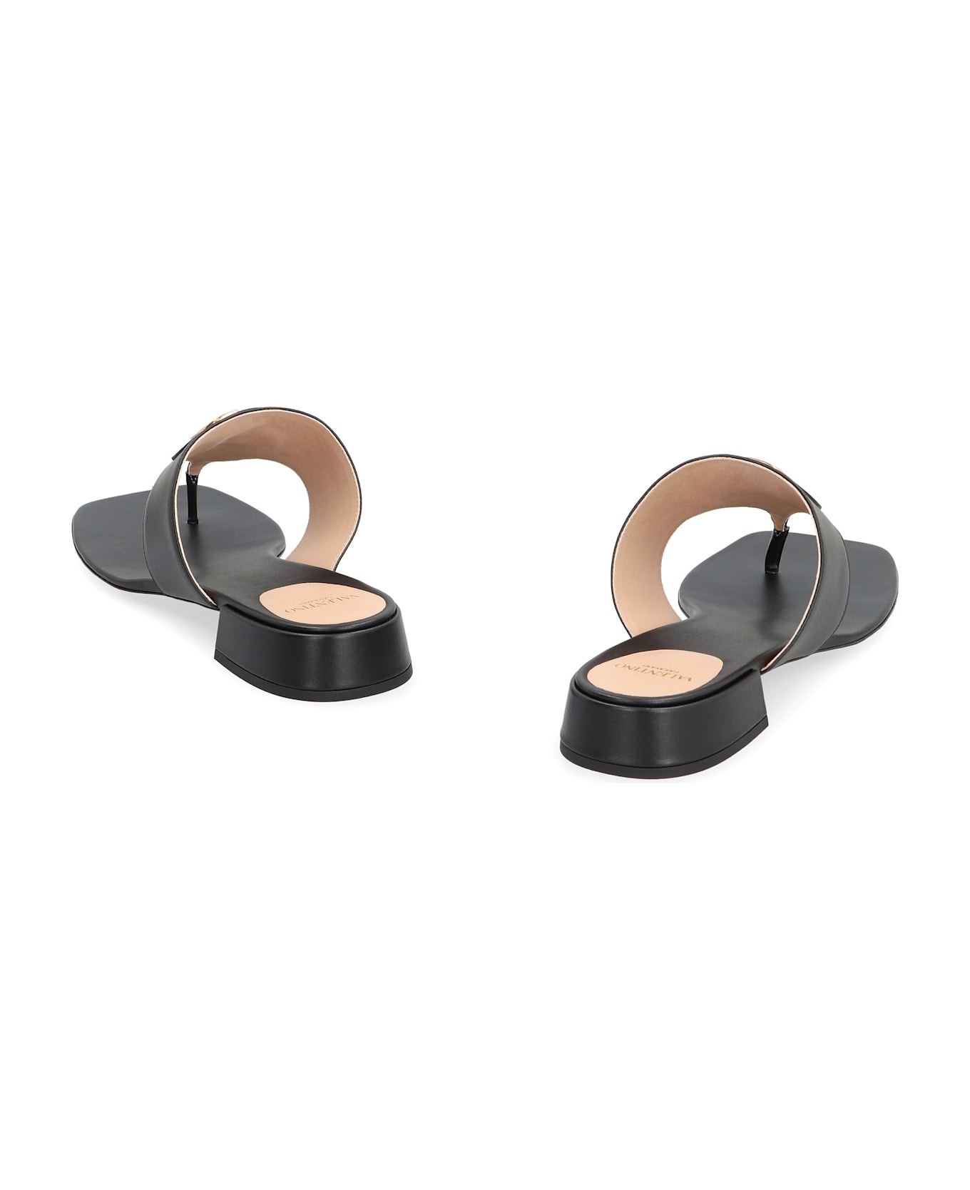 Valentino Garavani - Vlogo Signature Leather Slides - Black