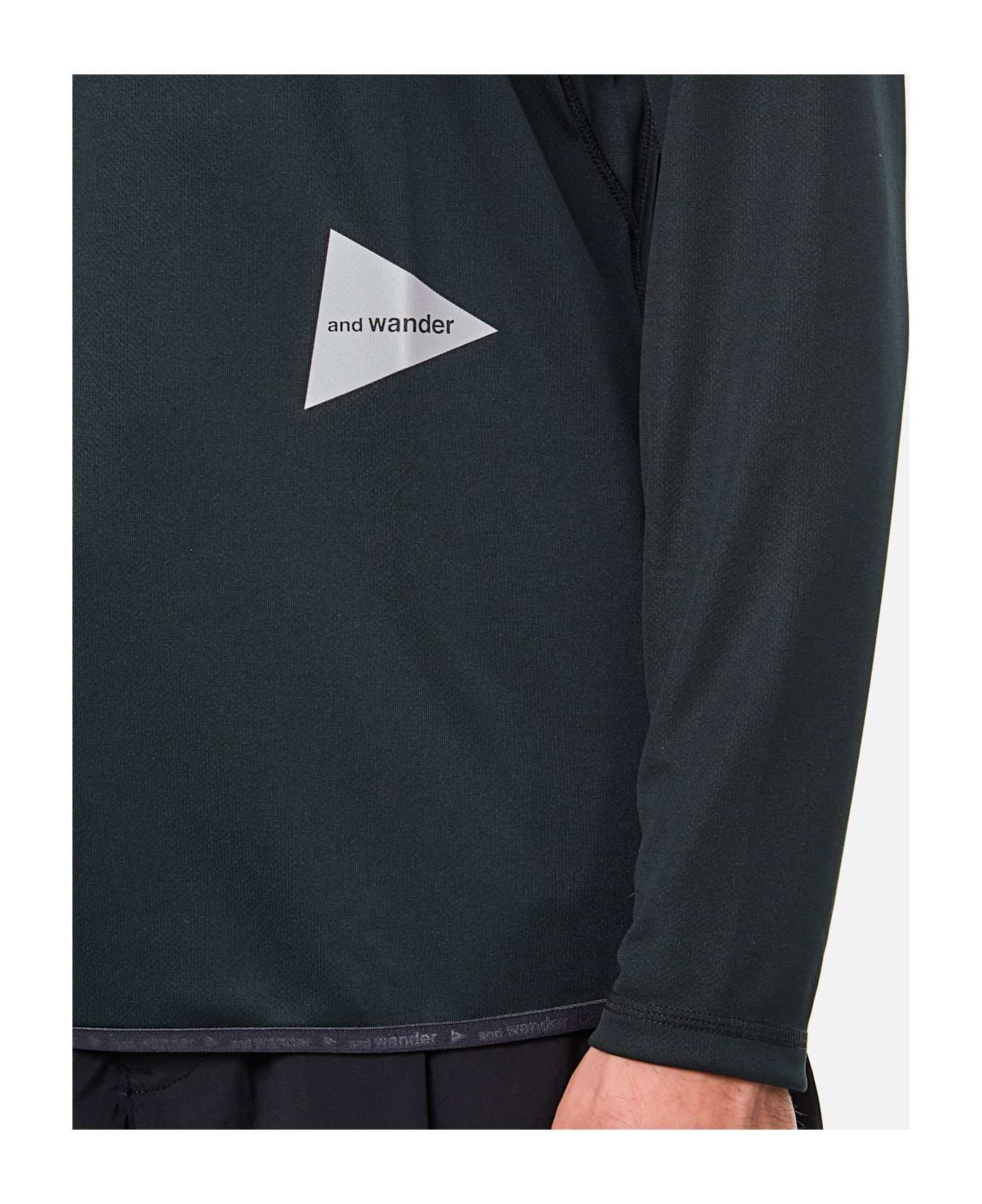 And Wander Long Sleeves Black T-shirt - Black