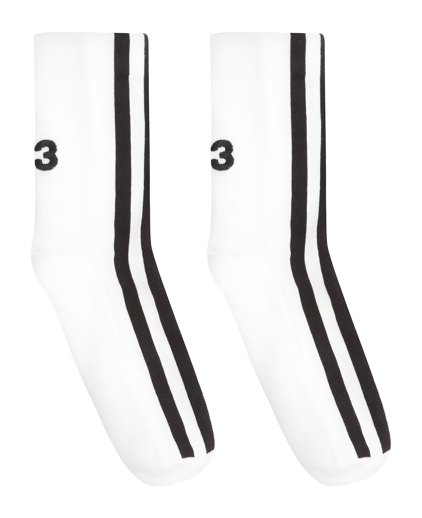 Y-3 Logo Cotton Blend Socks - White