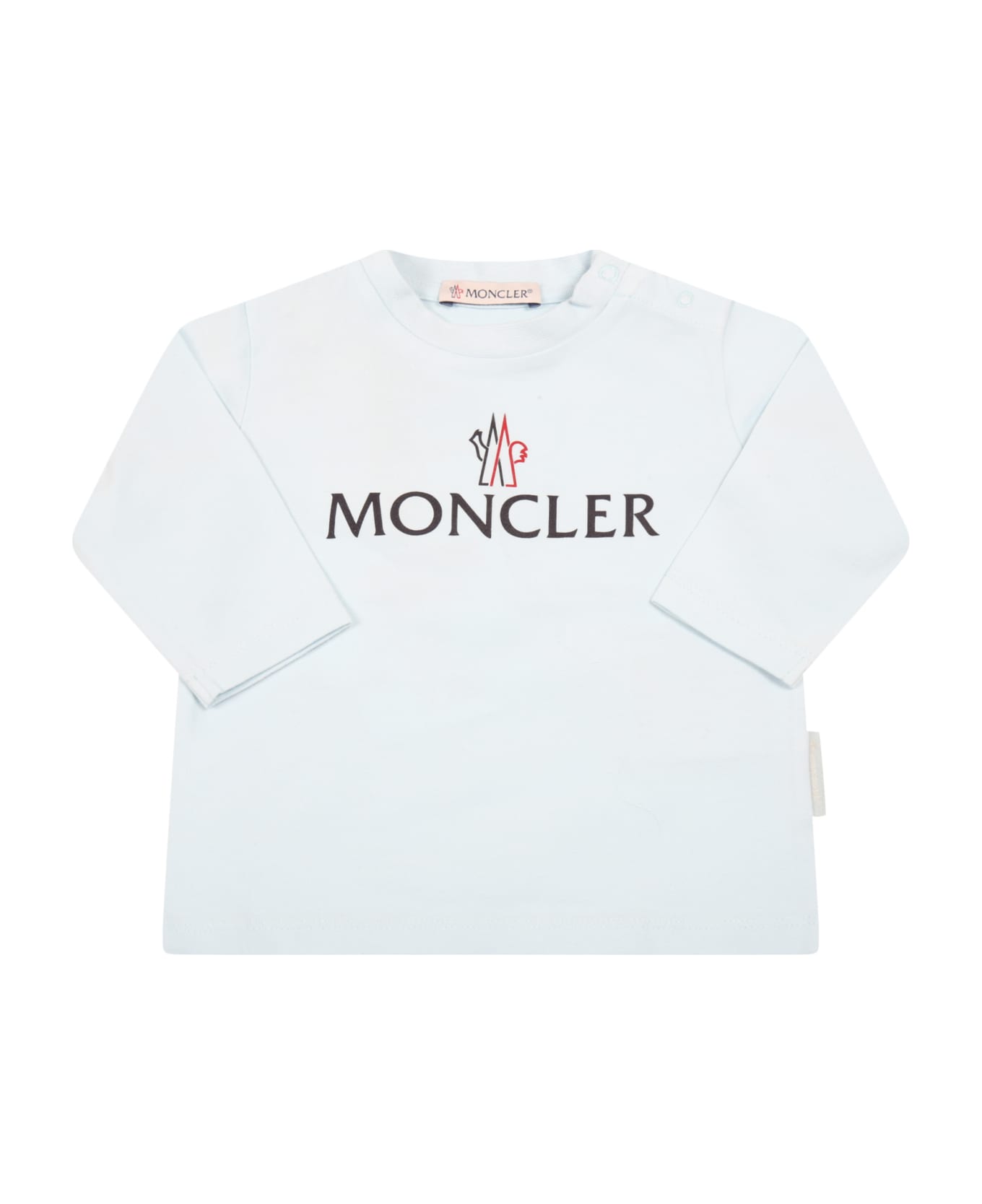 Moncler Light Blue Set For Baby Boy With Logo - Multicolor