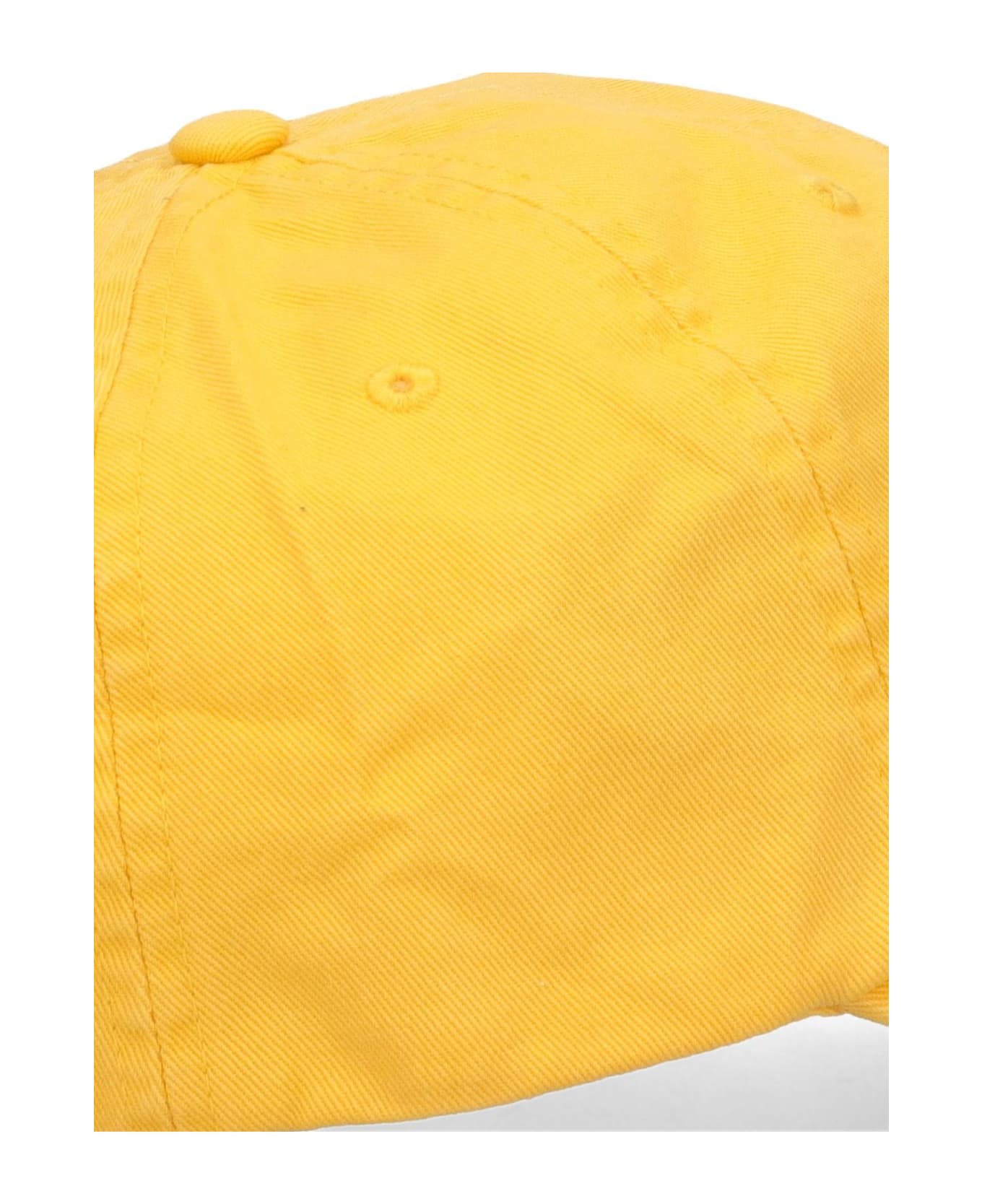 Ralph Lauren Yellow Baseball Hat With Contrasting Pony - Yellow