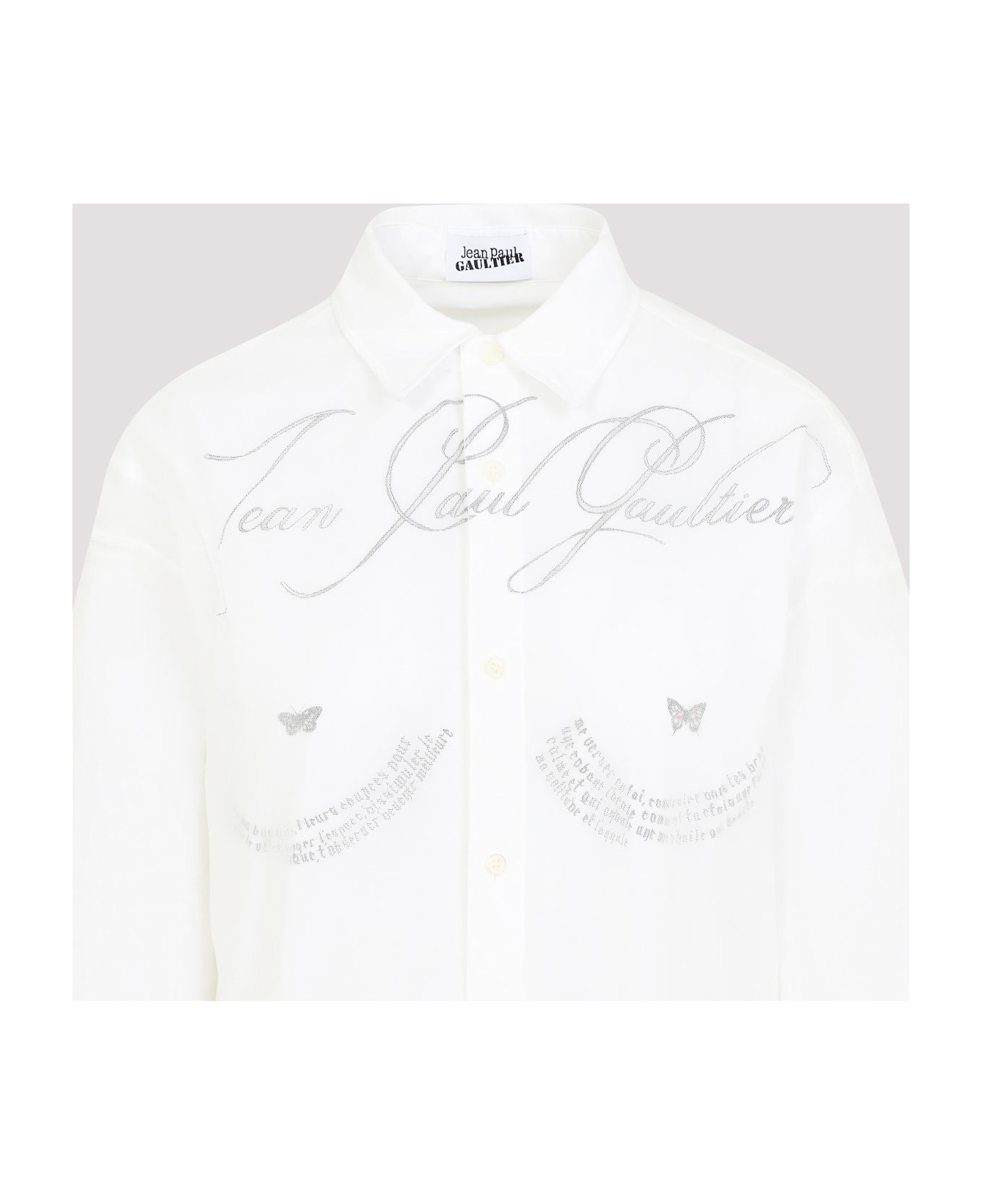 Jean Paul Gaultier Ls Double Layer Shirt - Black White