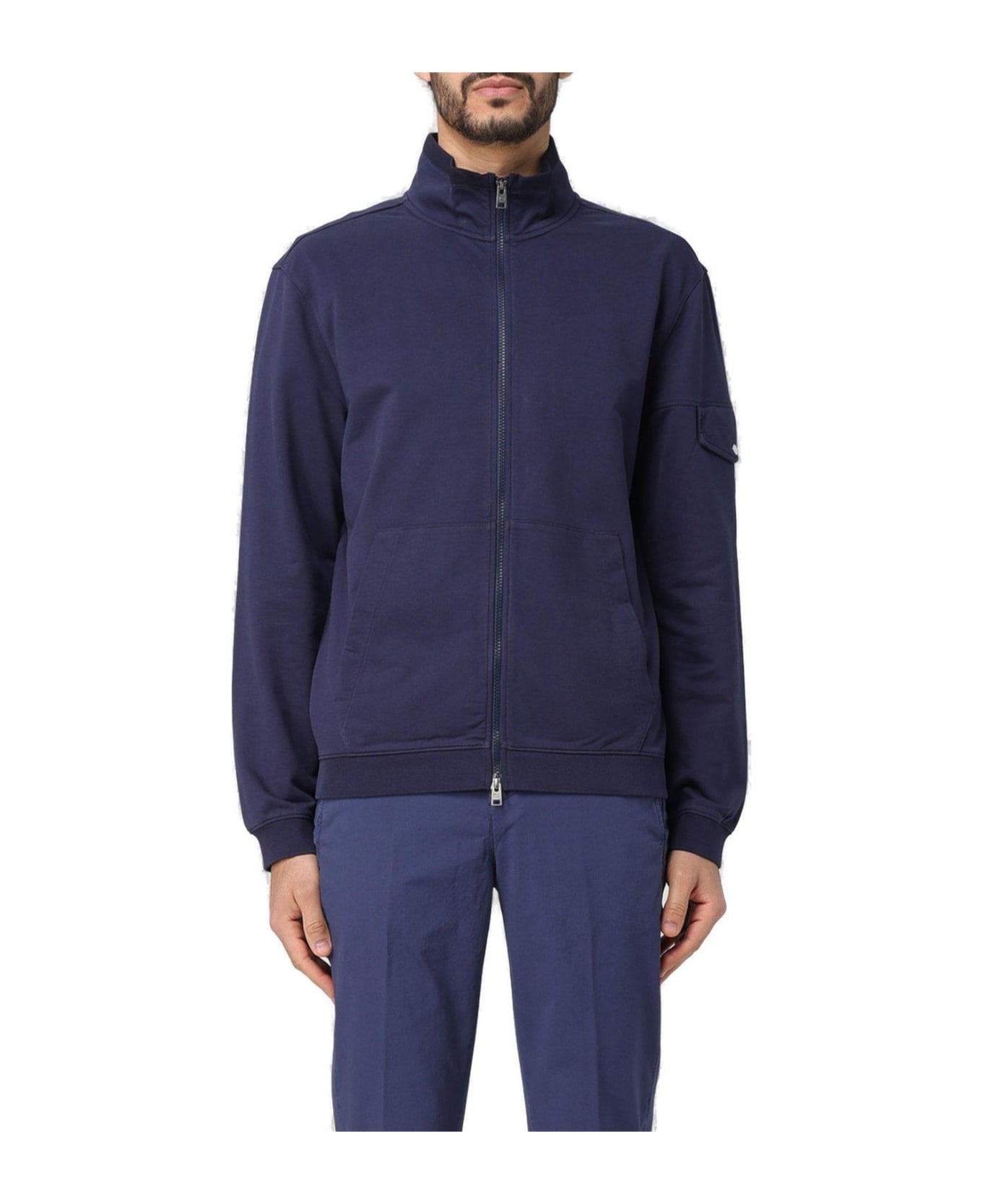 Woolrich Long-sleeved Zip-up Sweatshirt Woolrich - BLUE