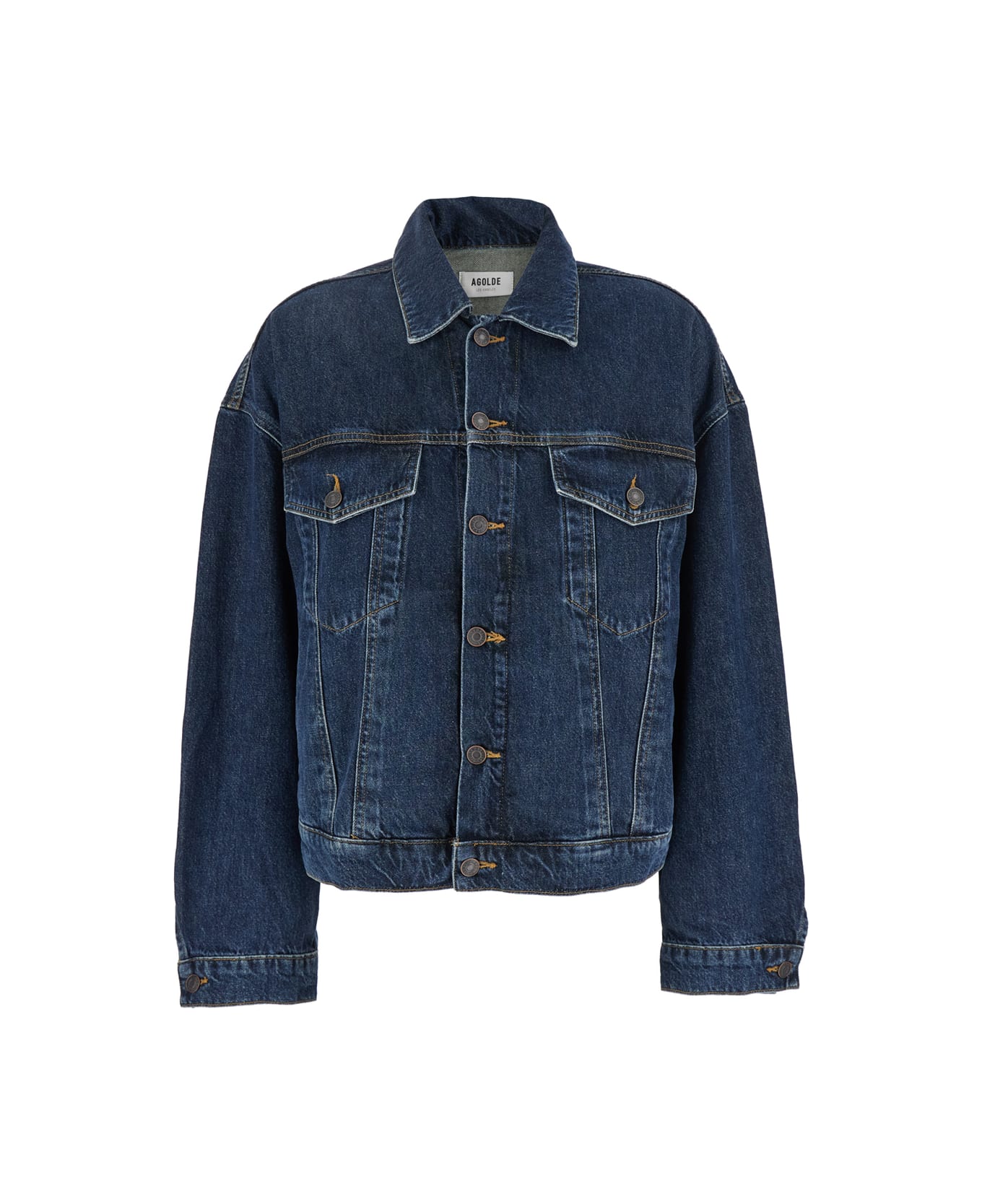 AGOLDE 
dalton
 Blue Jacket With Classic Collar And Puffed Sleeves In Denim Woman - Blu