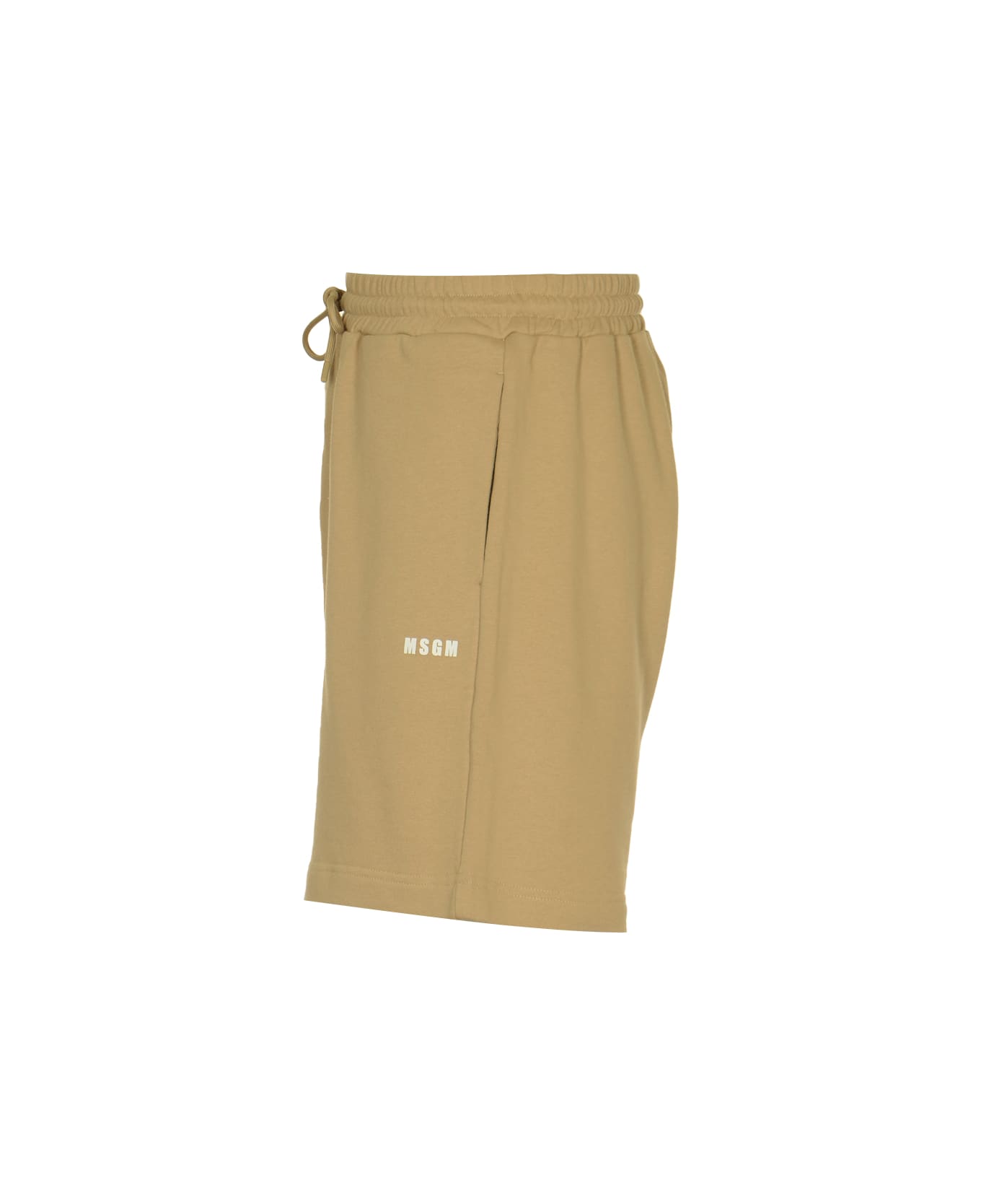 MSGM Drawstring Waist Logo Shorts - Beige ショートパンツ