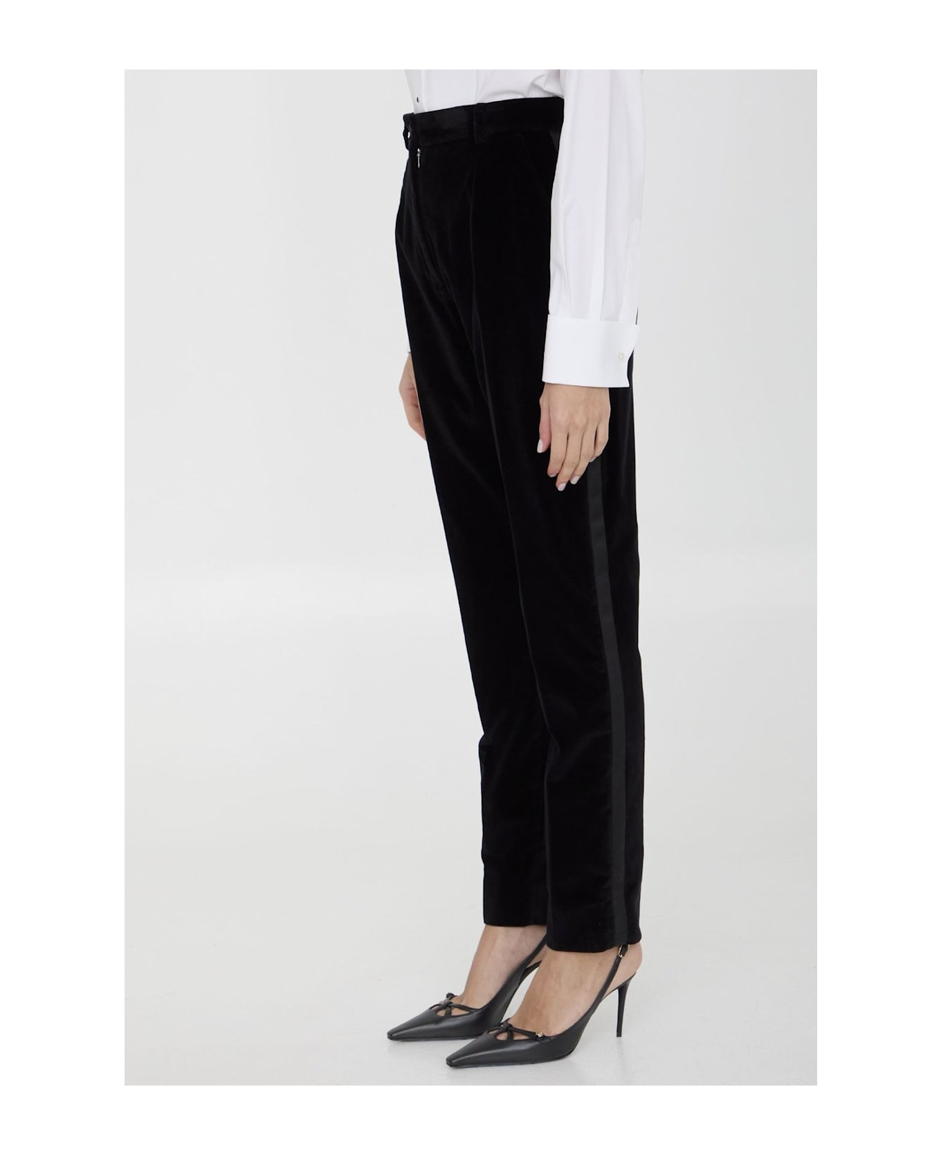 Dolce & Gabbana Tailored Velvet Tuxedo Pants - Nero