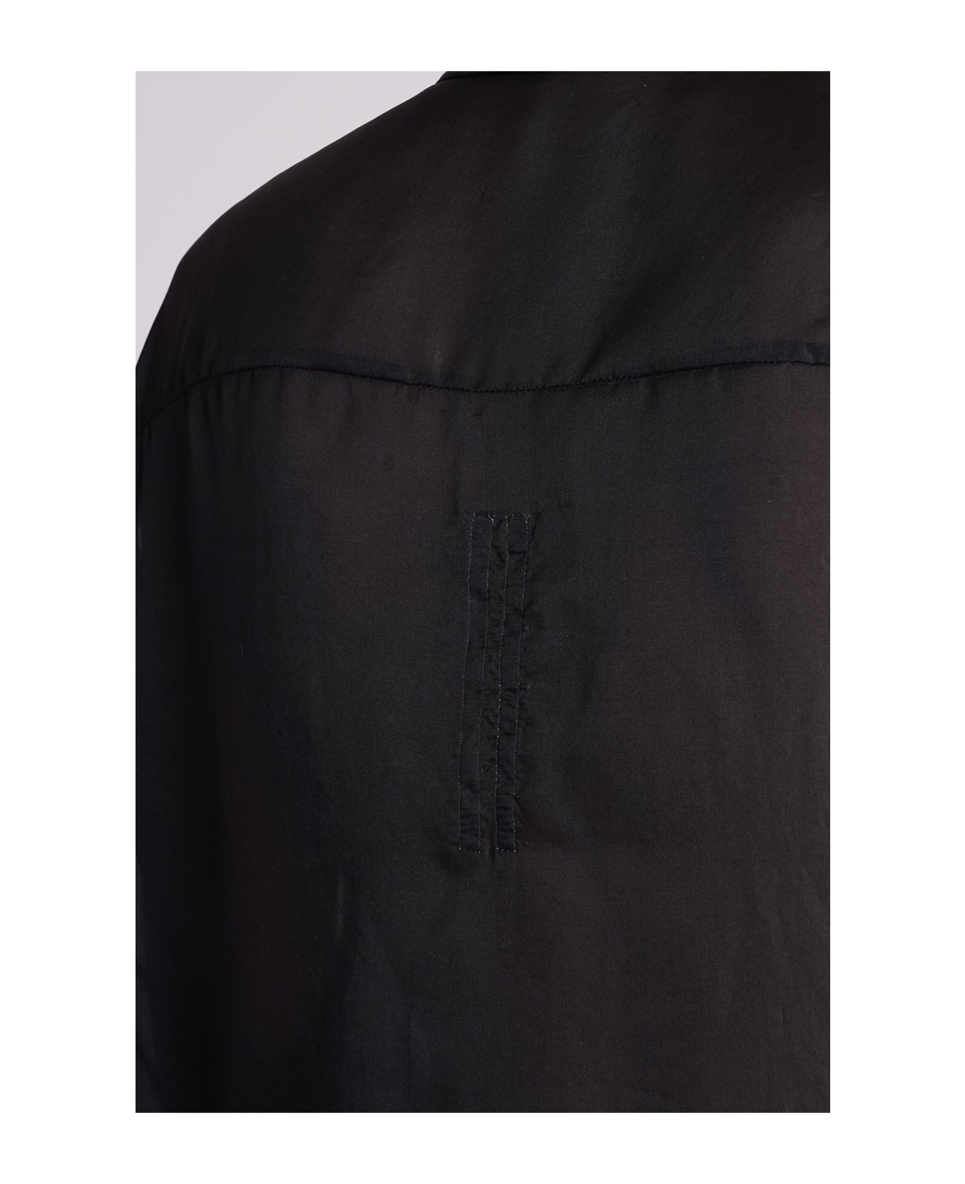 Rick Owens Jumbo Outershirt Shirt In Black Silk - black