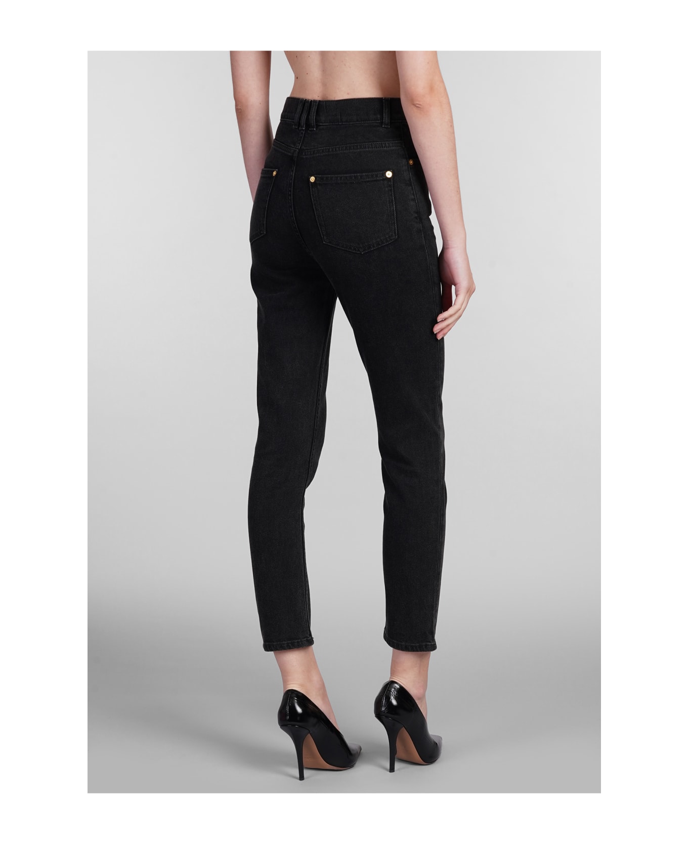 Balmain Jeans In Black Cotton - black