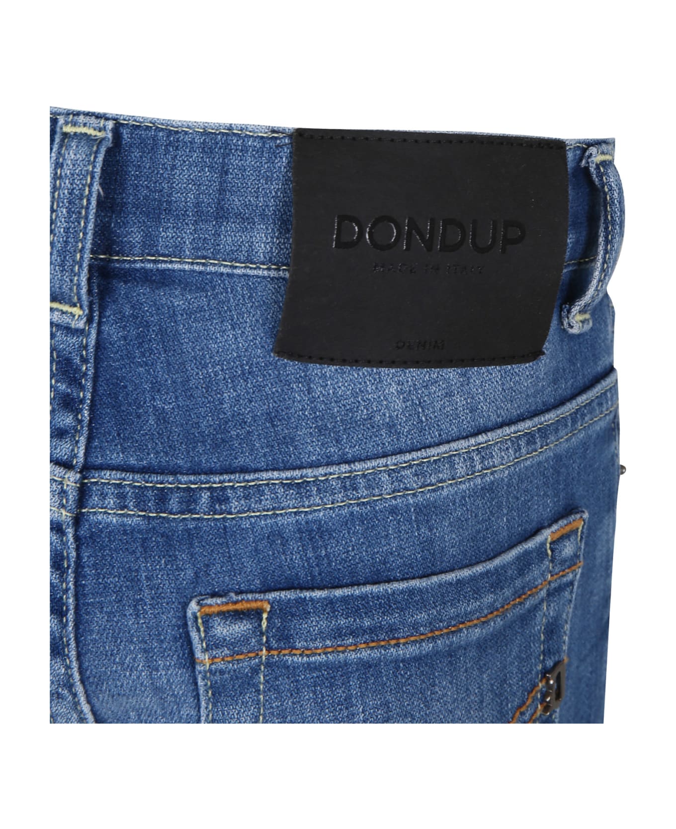 Dondup Blue Jeans For Boy With Logo - Denim