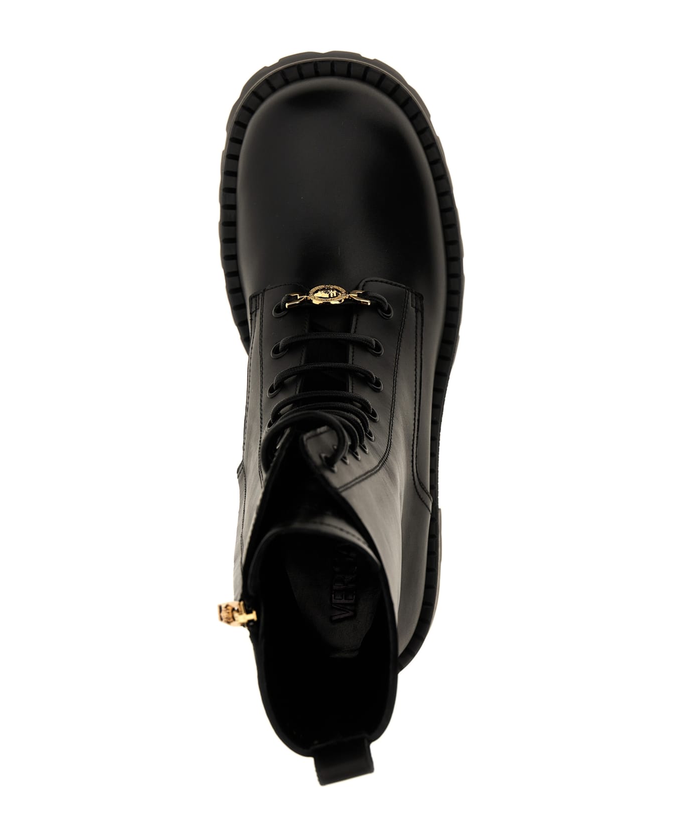 Versace 'vagabond' Ankle Boots - V Black Versace Gold
