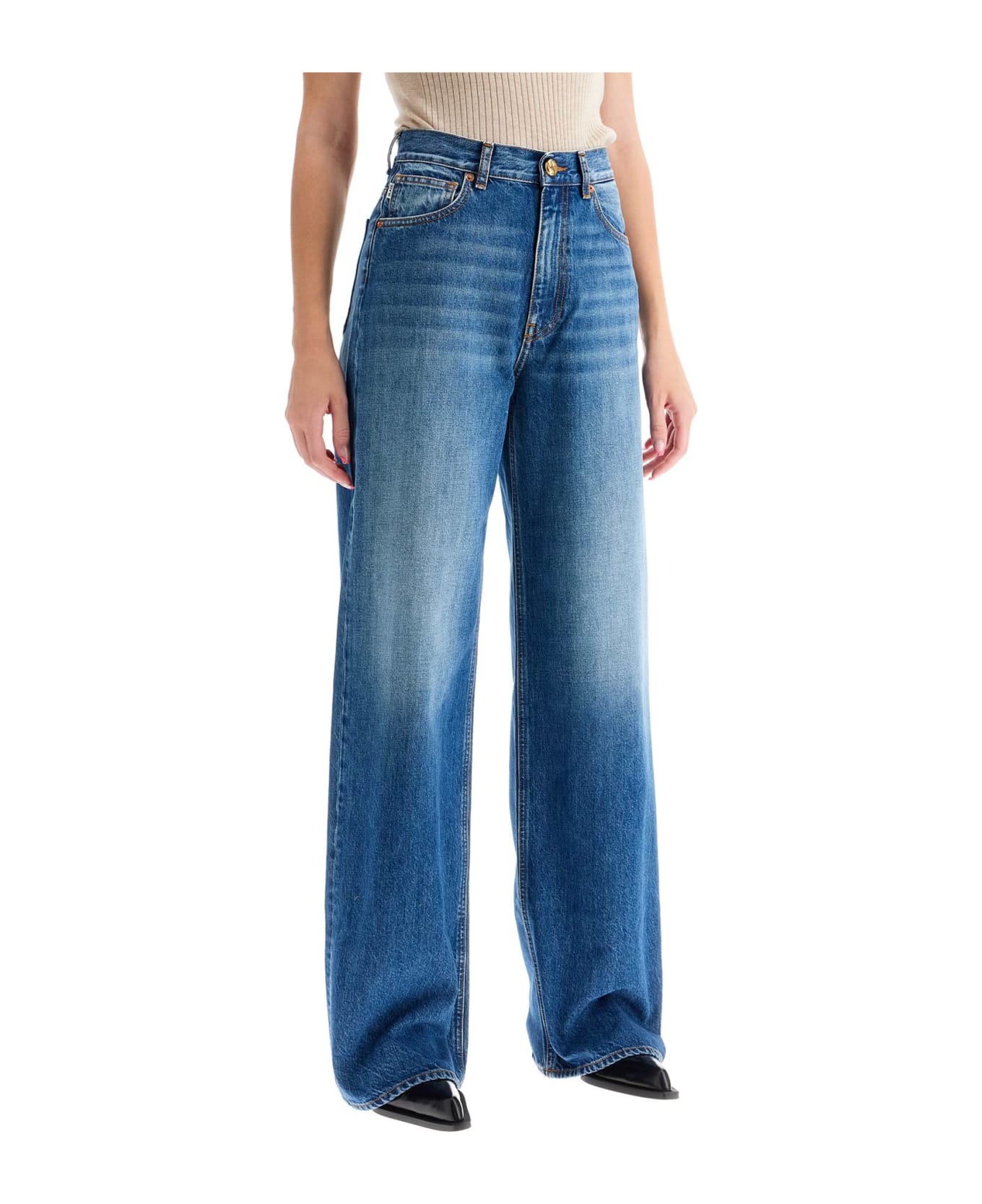 Blazé Milano Wide Leg Jeans In Narida Sapphire Java Style - SAPPHIRE - LAV. EXTRA (Blue)