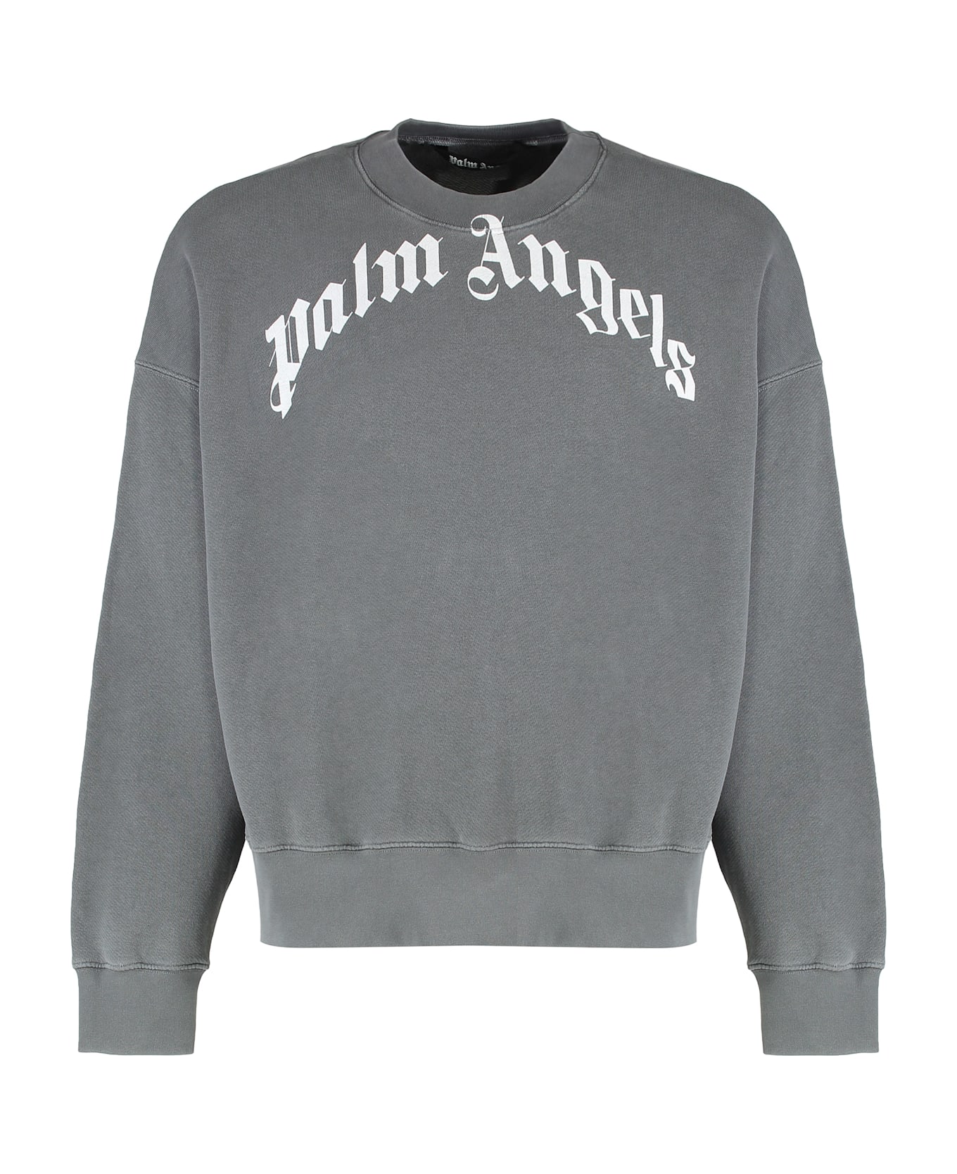 Palm Angels Sweatshirt In Cotton With Logo - grey