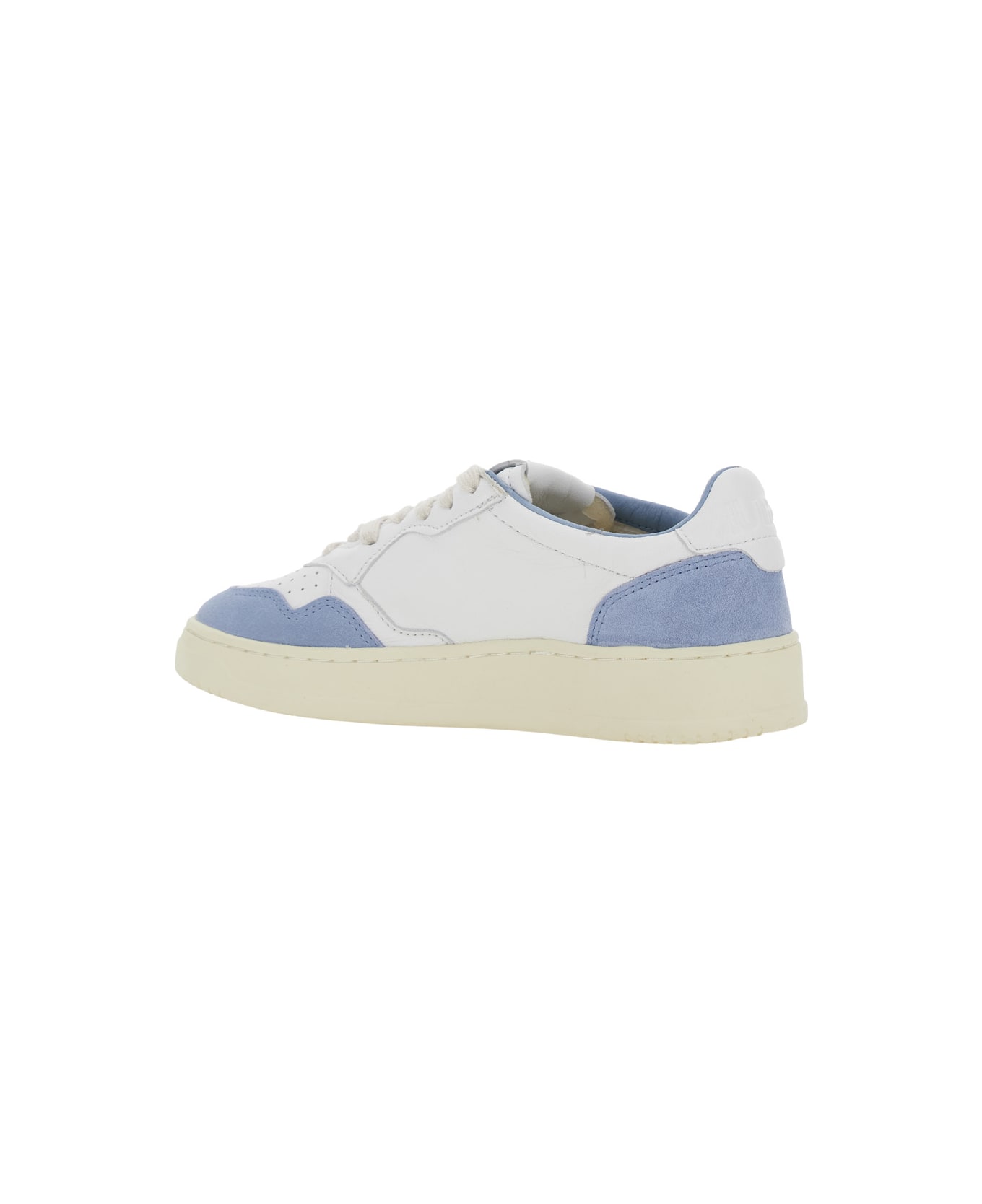Autry 'medalist' White Low Top Sneakers With Logo Detail In Leather And Suede Woman - White