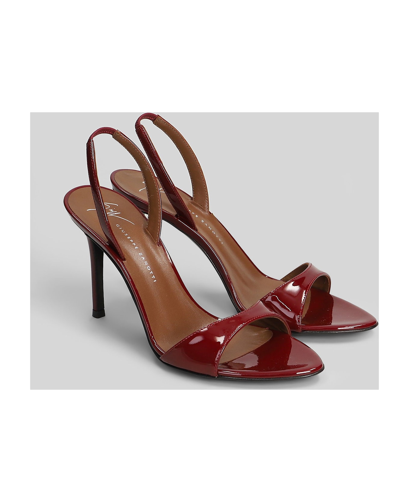 Giuseppe Zanotti Lilibeth 90 Sandals In Bordeaux Patent Leather - bordeaux
