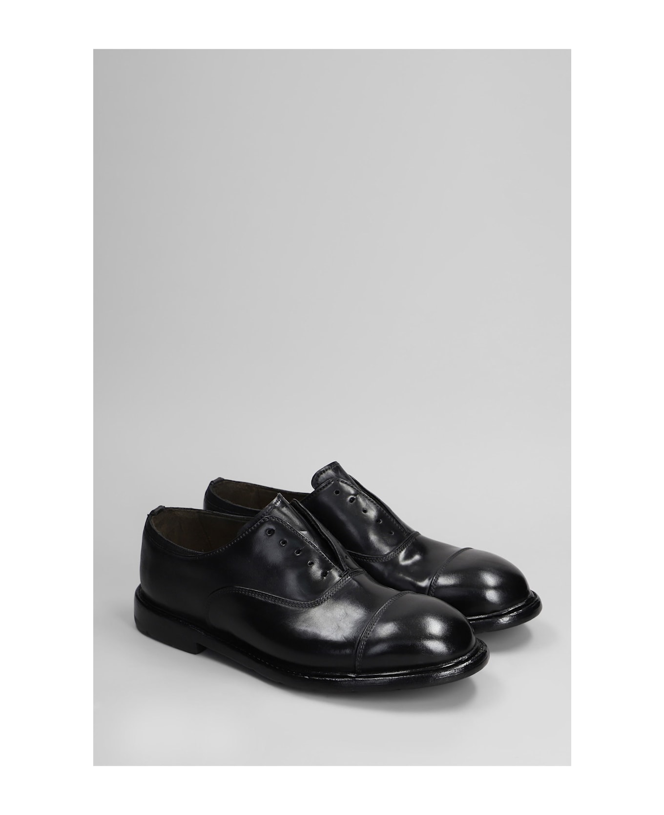 Premiata Lace Up Shoes In Black Leather - black